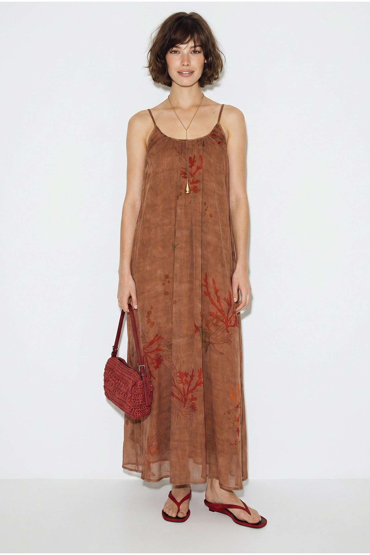 LUCCI Printed Chiffon Maxi Dress 2