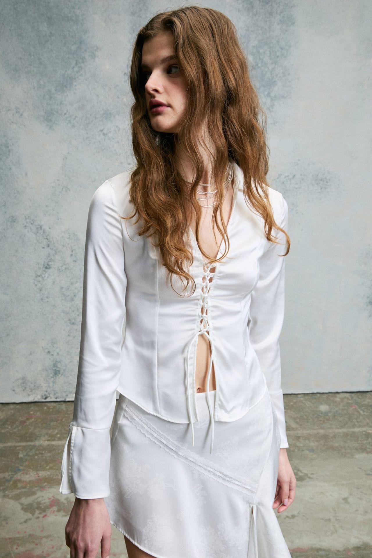 GRIMELANGE Fitted Shirt Collar Tie Shirt 2