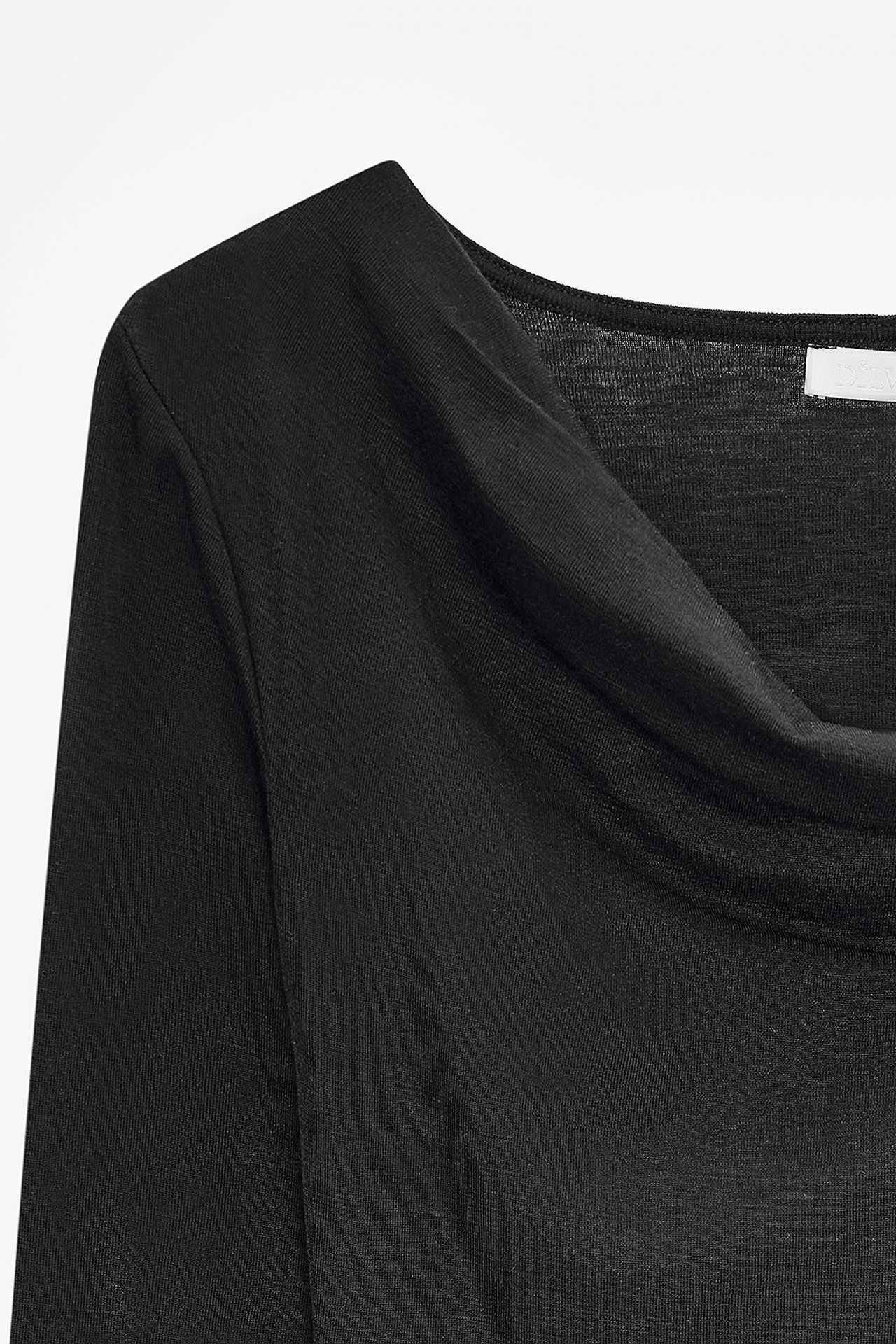DILVIN Fitted Wool Knit Cowl Neck Blouse 7