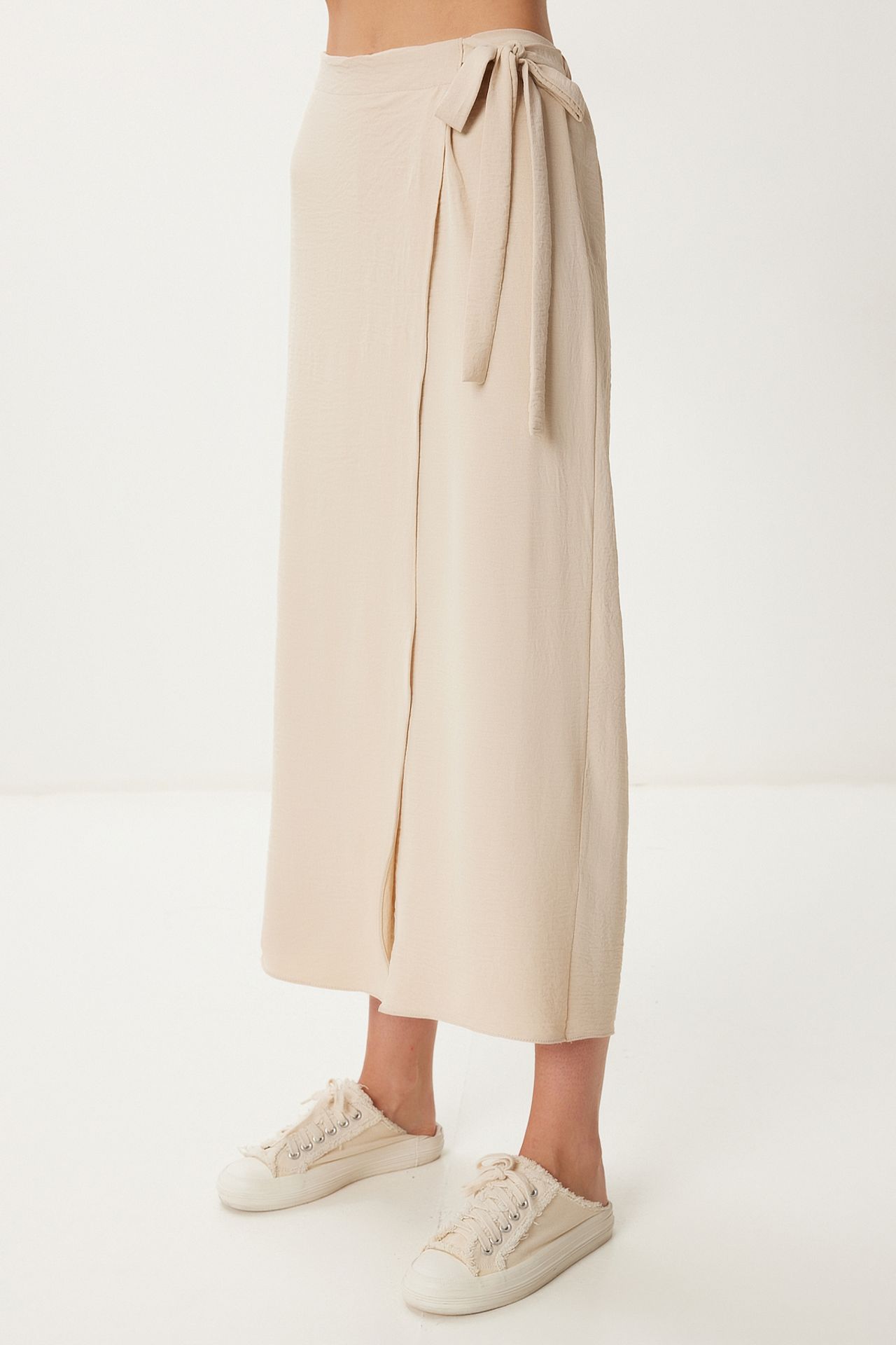 ISTANBUL High Waist Wide Leg Crop Pants with Tie Detail 5