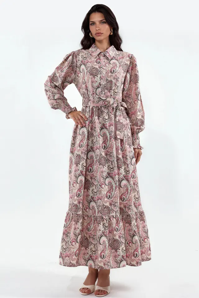 BDART Paisley Belted Midi Shirt Dress