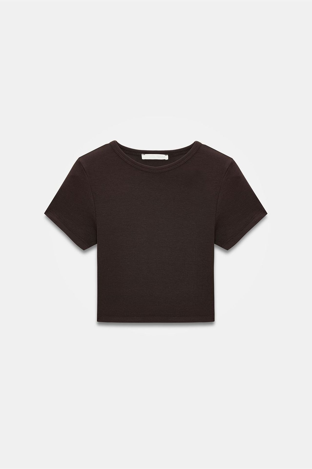 DILVIN Kadın Crop Slim Fit Bisiklet Yaka Tişört 5