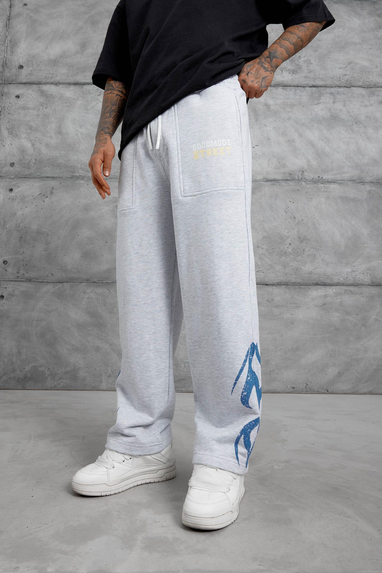 NOMARC Desenli Geniş Paça Büzgü İpli Jogger 1