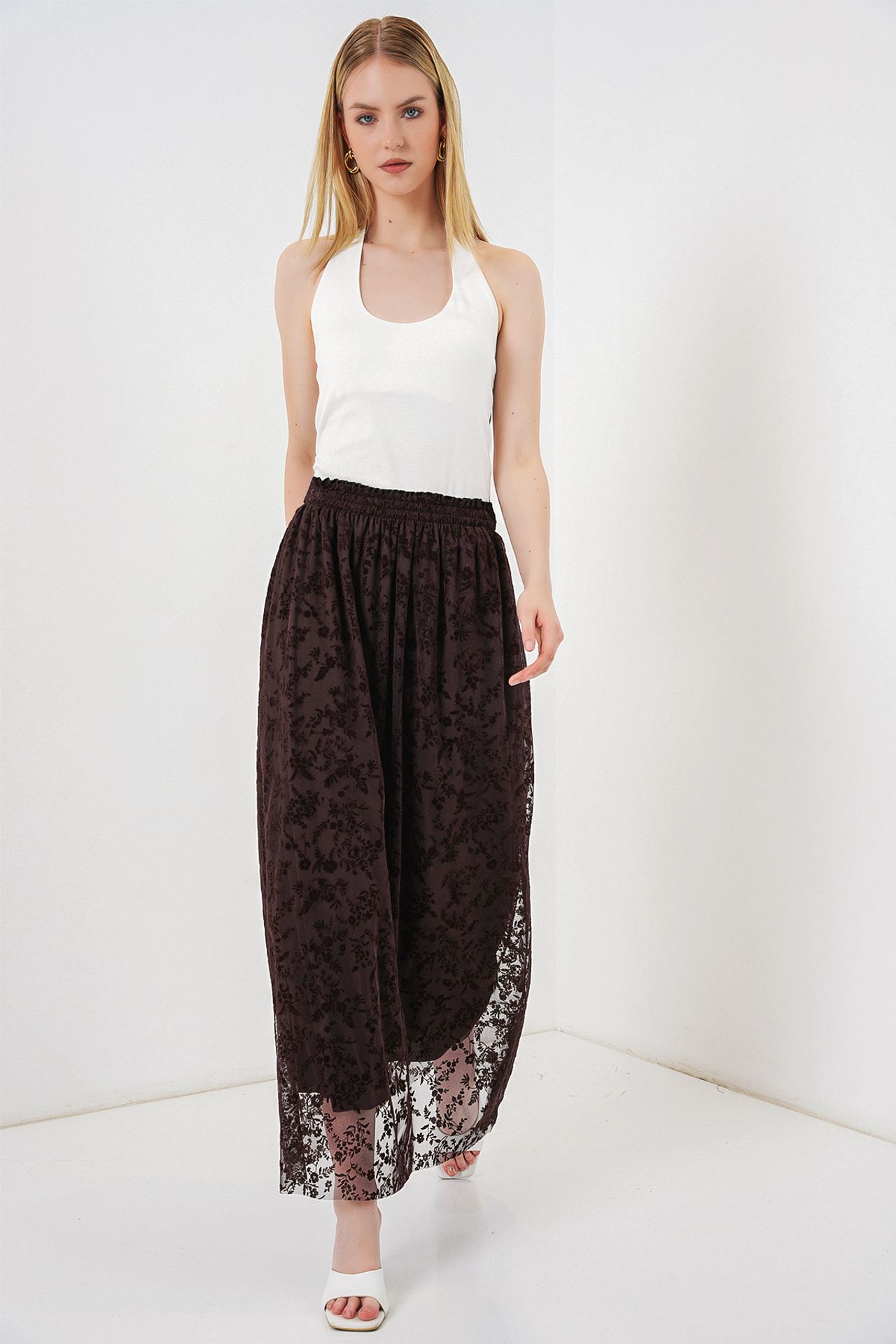 BDART Floral High Waist Maxi A-Line Skirt 3