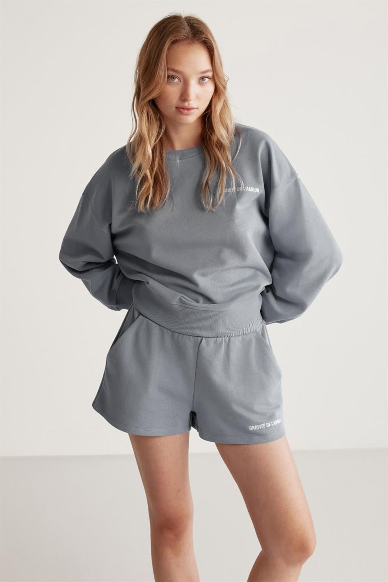 GRIMELANGE Geniş Kalıplı Bisiklet Yaka Sweatshirt 2