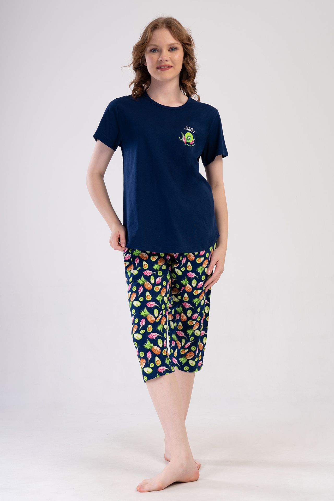 YAKE Rahat Capri İki Parçalı Pijama Takımı 1