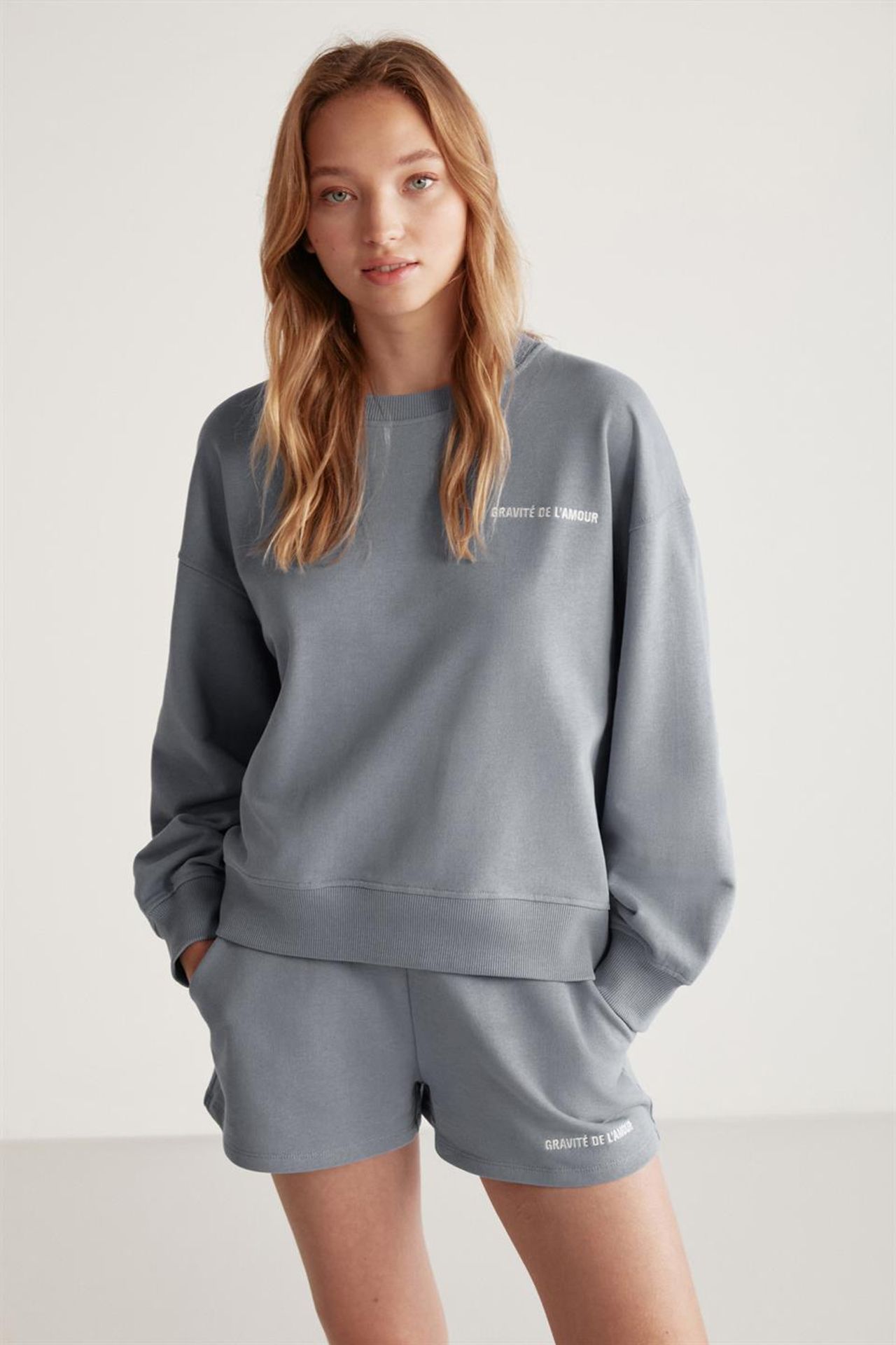GRIMELANGE Geniş Kalıplı Bisiklet Yaka Sweatshirt 1