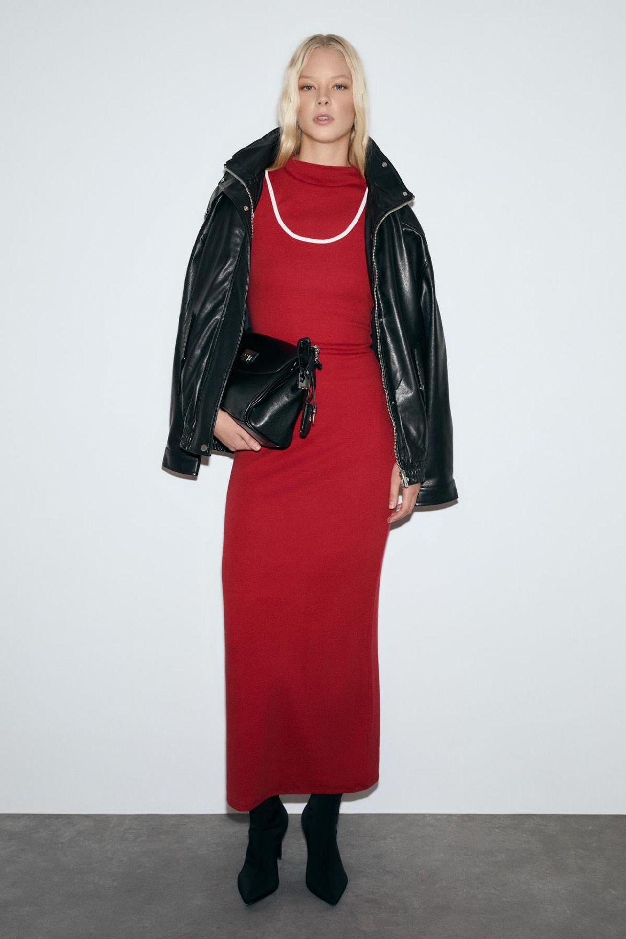 GRIMELANGE Fitted Crew Neck Maxi Dress 1