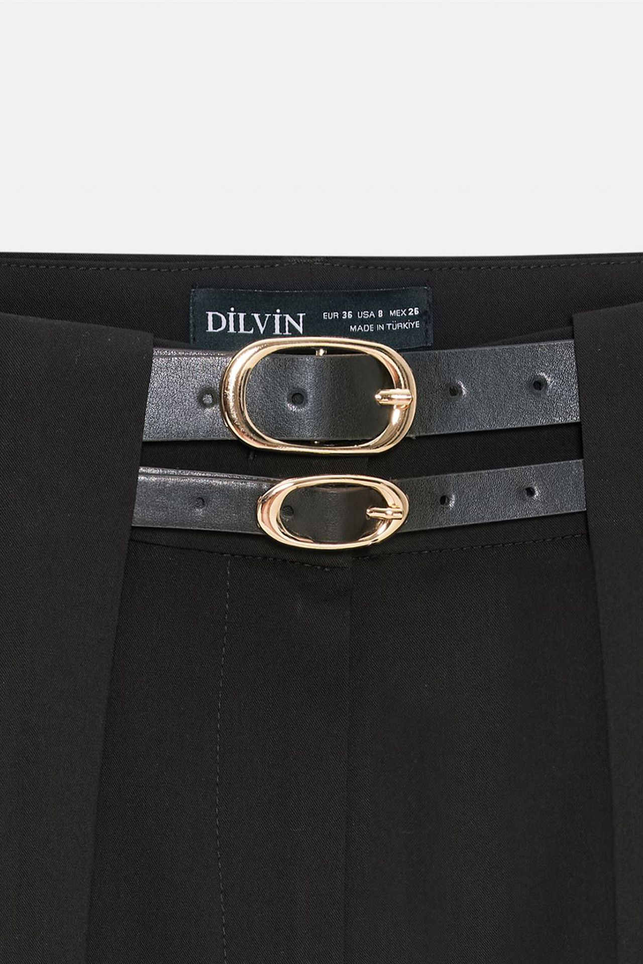 DILVIN Yüksek Bel Geniş Paça Pilili Pantolon 7