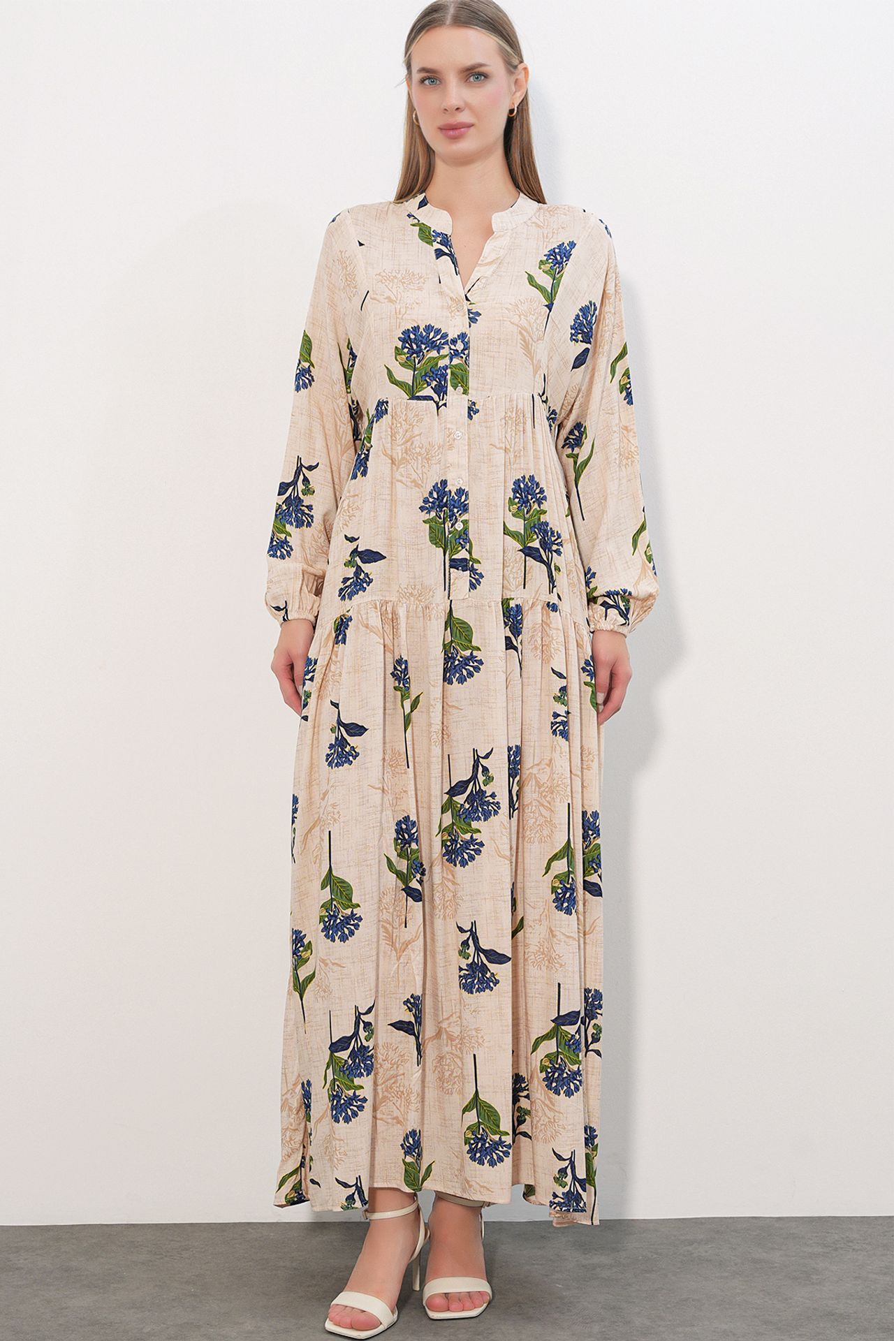 BDART Patterned V-Neck Maxi Dress