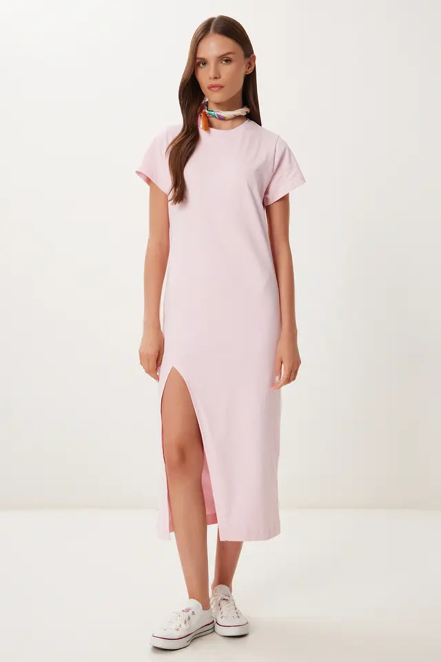 ISTANBUL Slim Fit Midi Dress with Side Slit