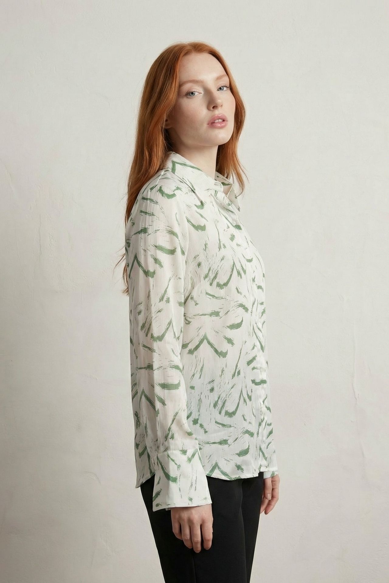 MY FASHION Abstract Print Button-Up Shirt 3