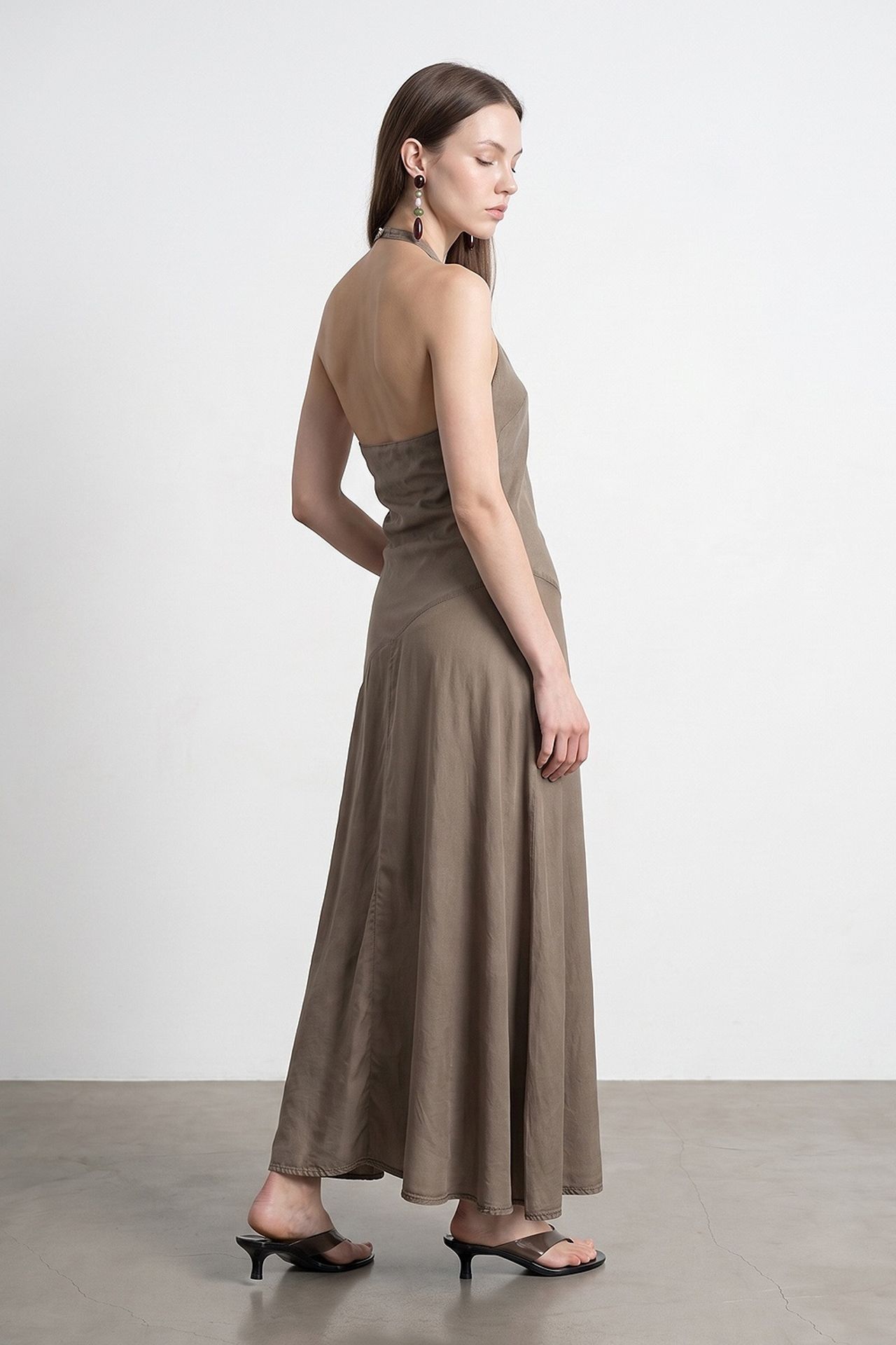 DILVIN Tencel Halter Maxi Dress 2