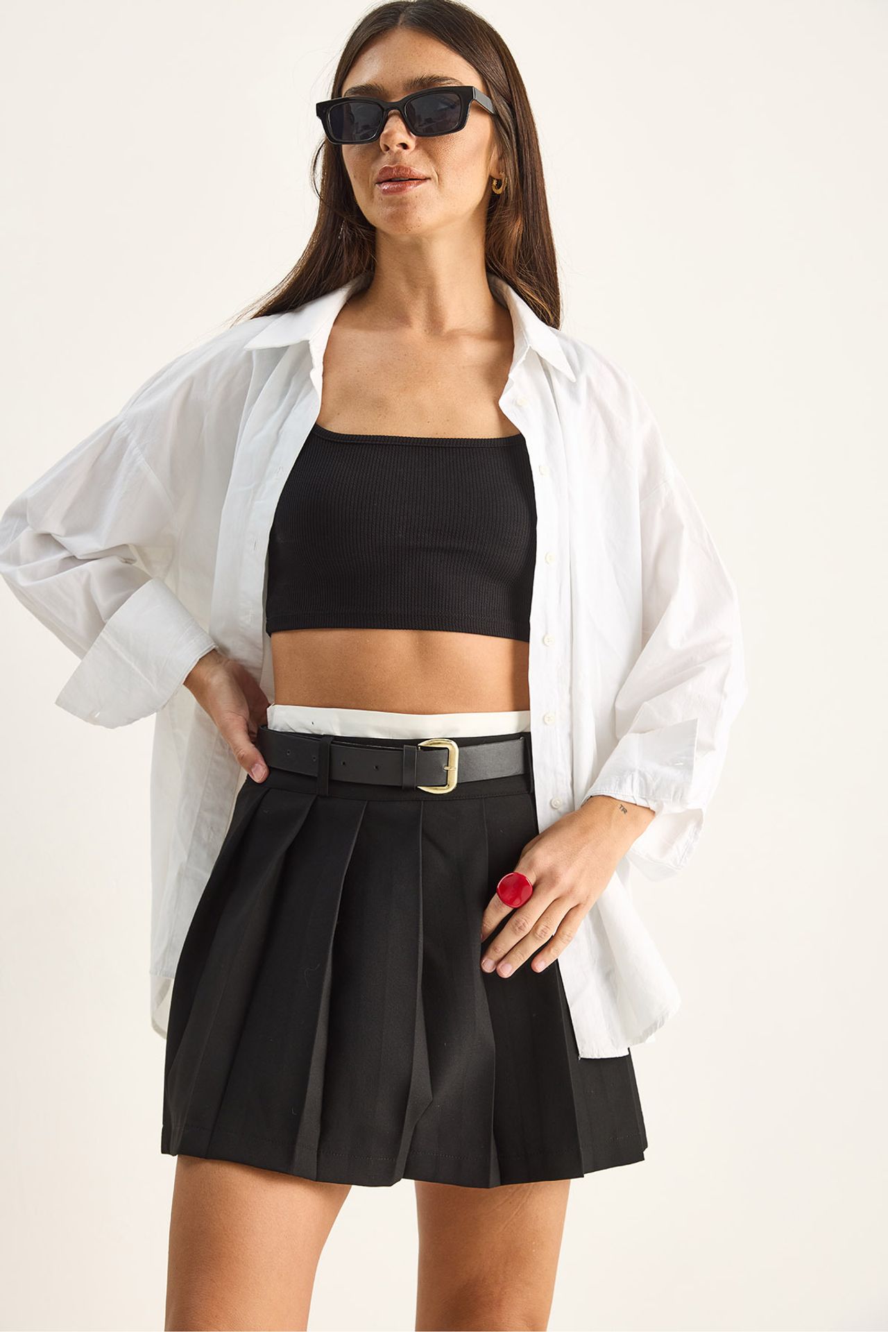 LUCCI High-Waist Mini Skort With Belt 3