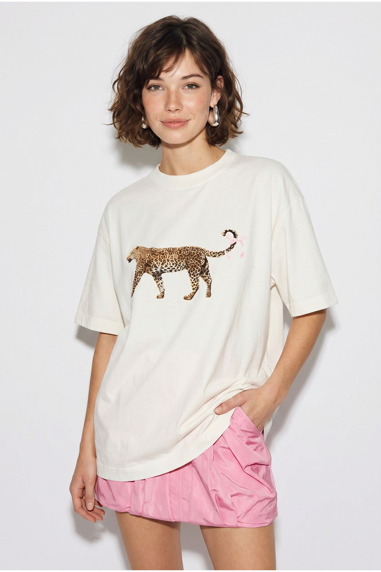 LUCCI Oversized Leopard Print Cotton T-Shirt 3