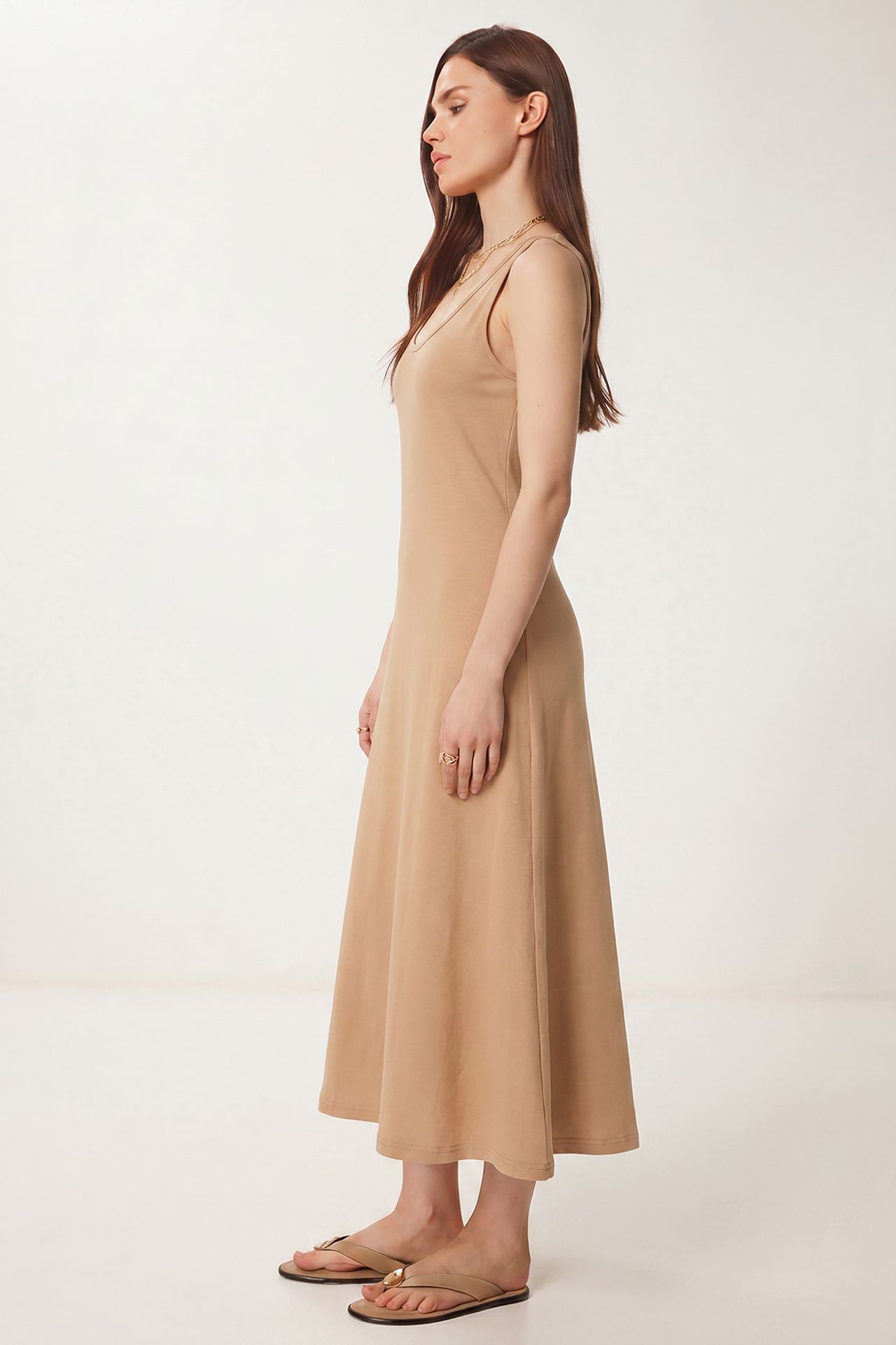 ISTANBUL U Collar Midi Dress 3