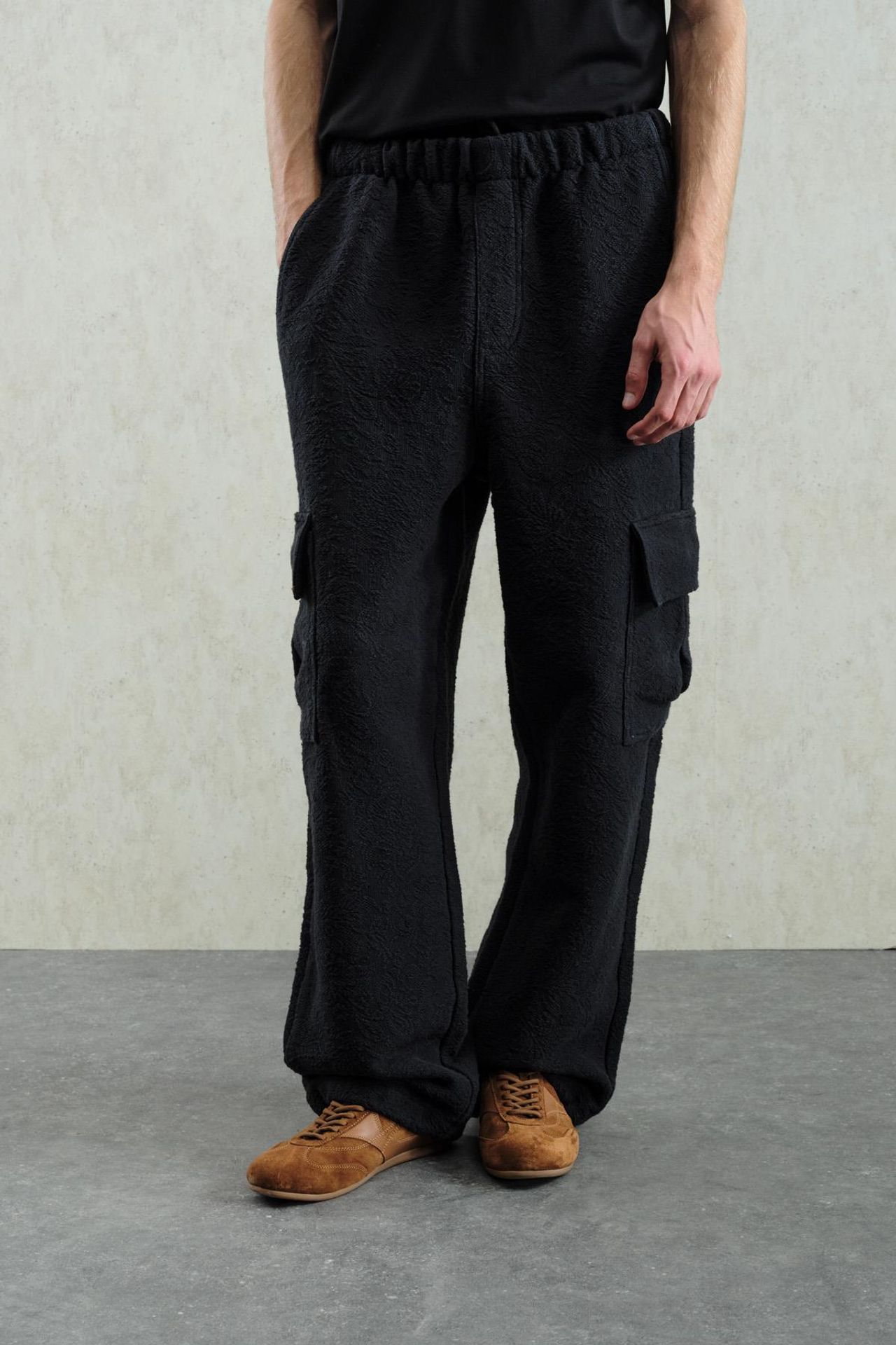 GIESTO Wide Leg Textured Pull-On Pants 3