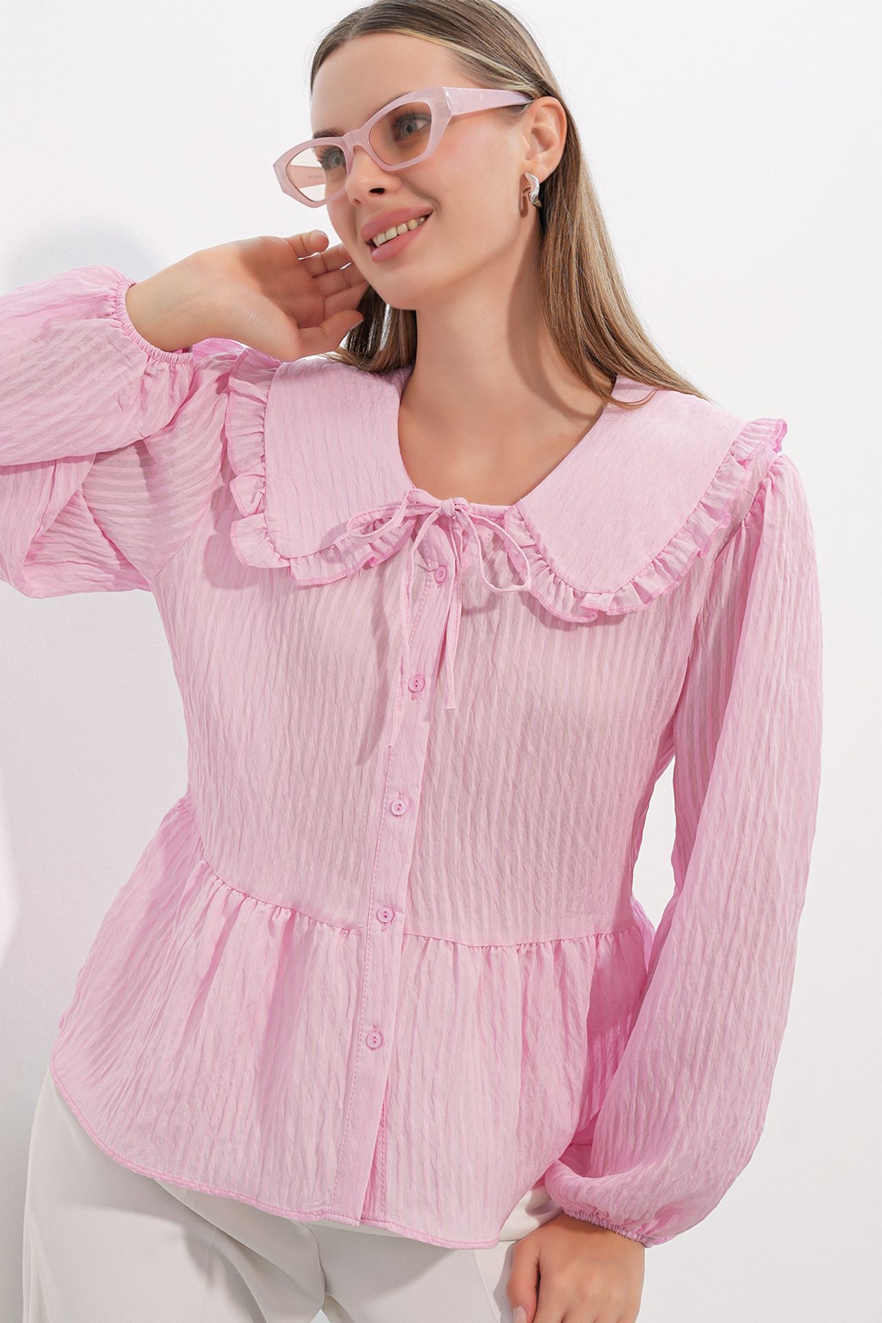 BDART Women’s Viscose-blend Blouse With Baby Collar 3