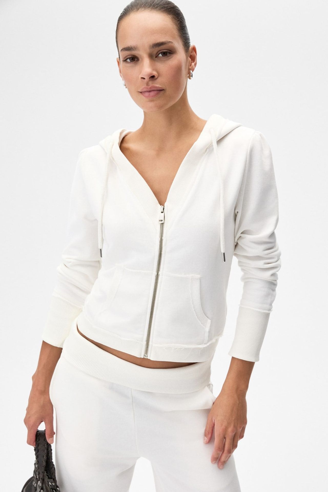 GRIMELANGE 2-Piece V-Neck Zipper Co-ord 2