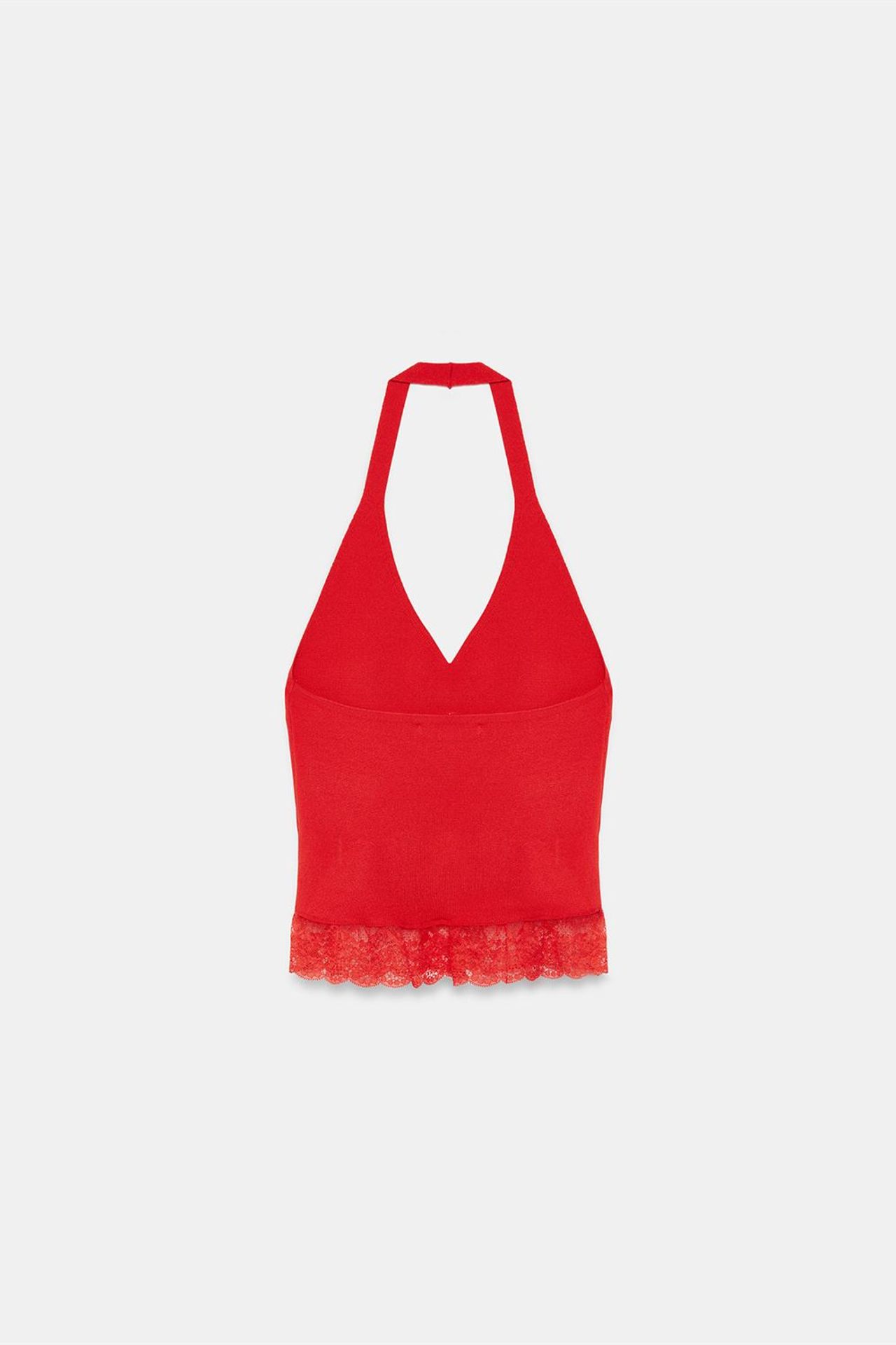DILVIN Ribbed Lace Halterneck Blouse 6