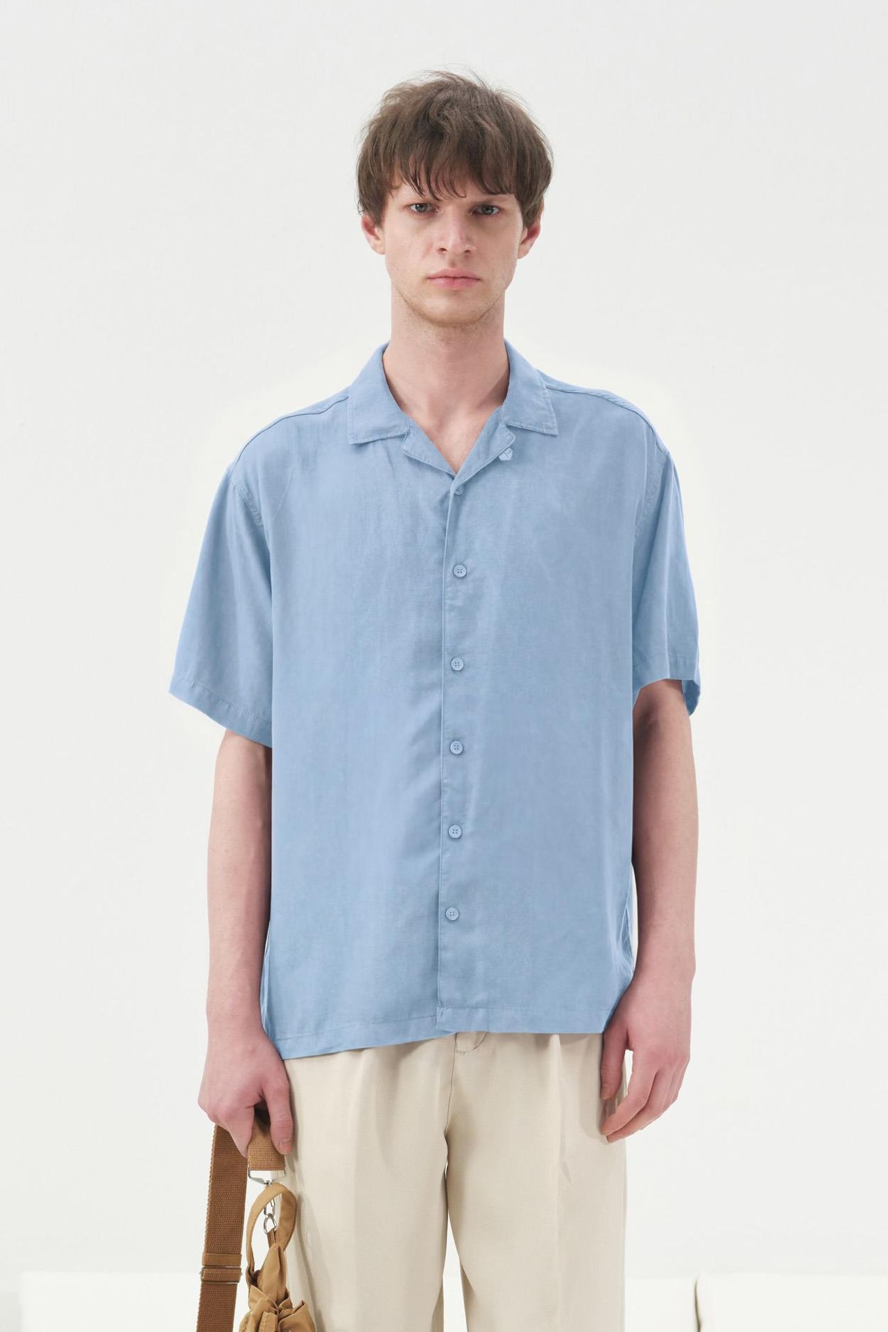 GIESTO Casual Short Sleeve Linen Blend Shirt 4