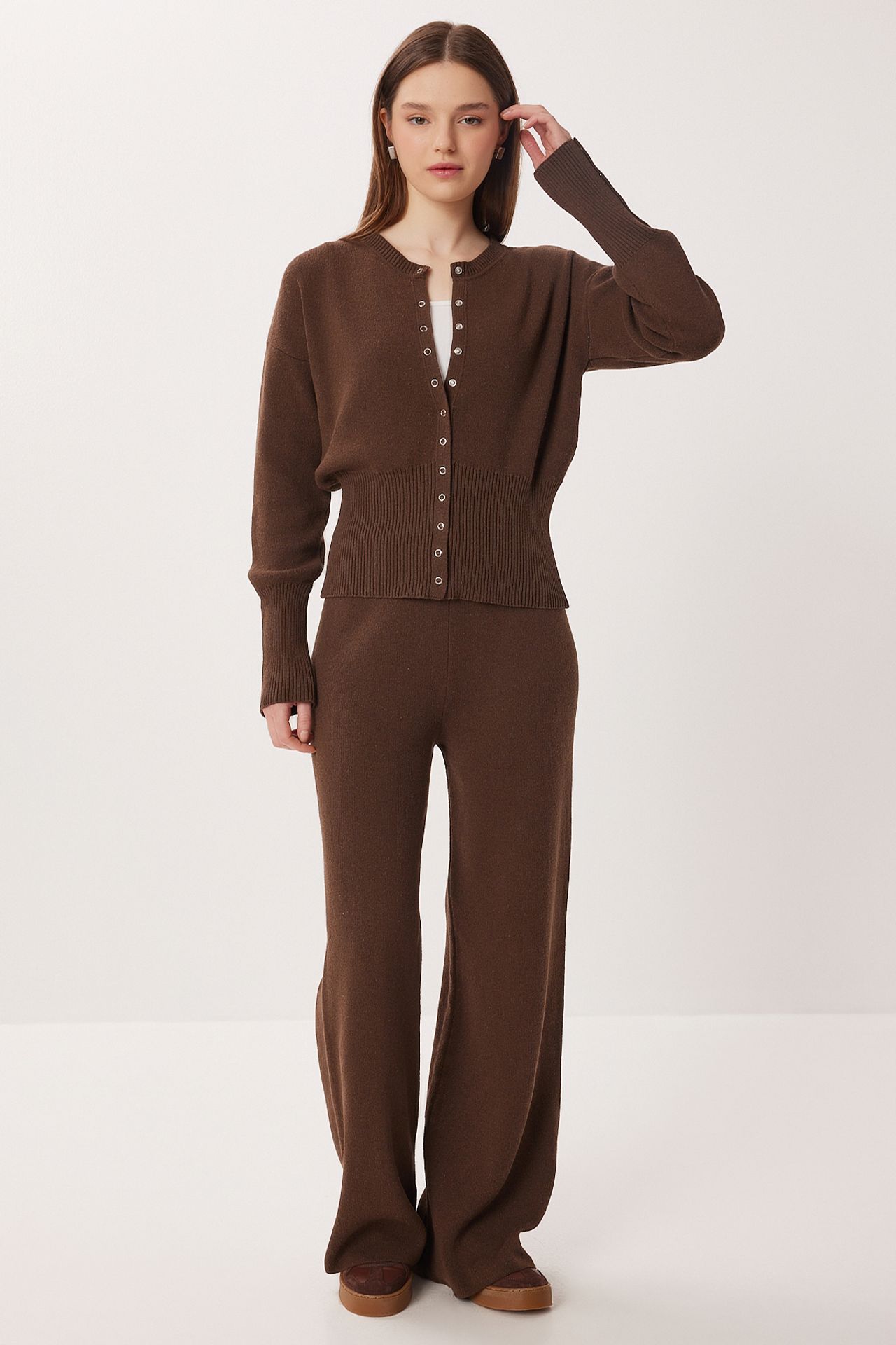 ISTANBUL Ribbed Knit Co-Ord Set with Button Closure 2