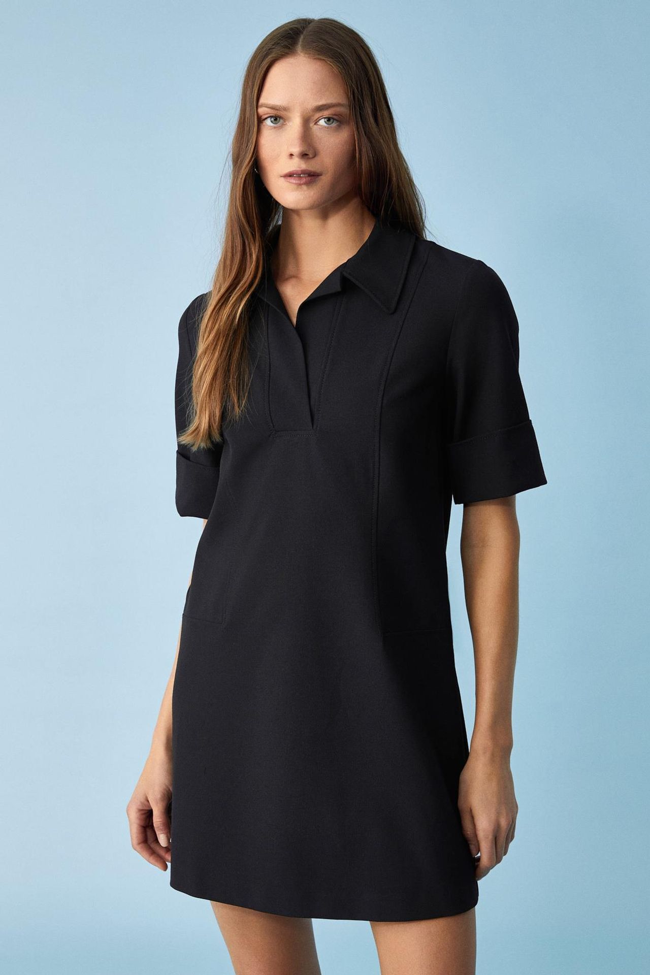ETHIQUET Oversized Polo Collar Mini Dress 3