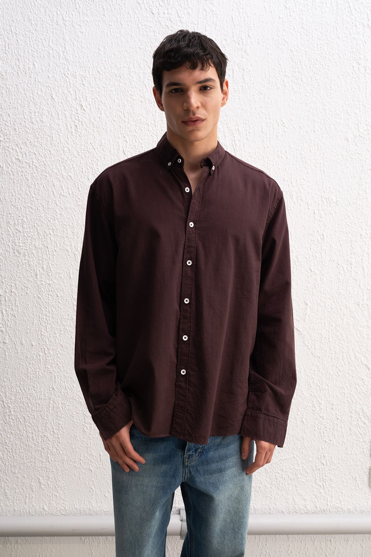 GIESTO Cotton Oversized Button-Up Shirt 2