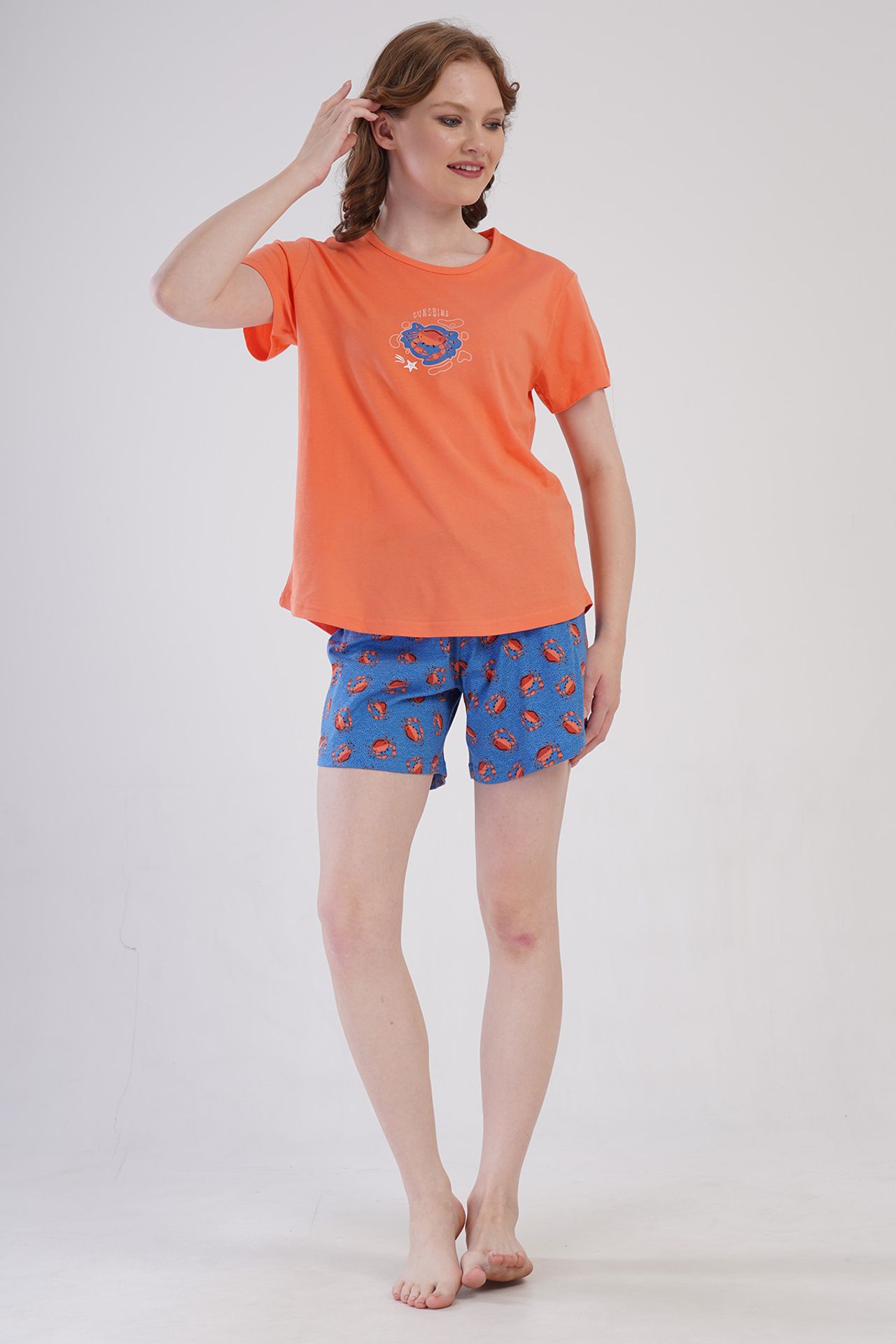 YAKE Rahat Baskılı İki Parçalı Pijama Takımı 2