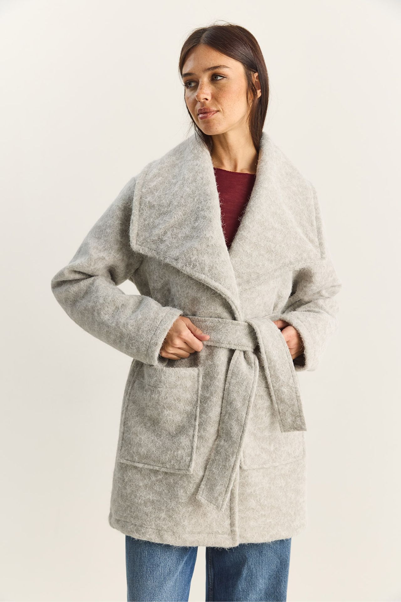 LUCCI Textured Midi Coat 5