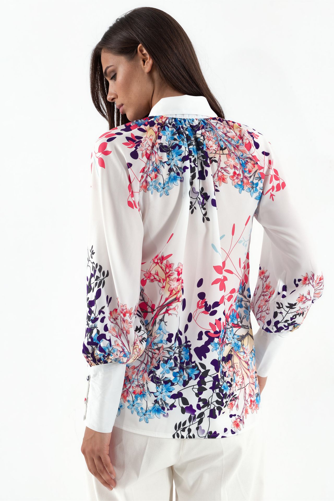MSN Women's Floral Crepe Button Shirt 3