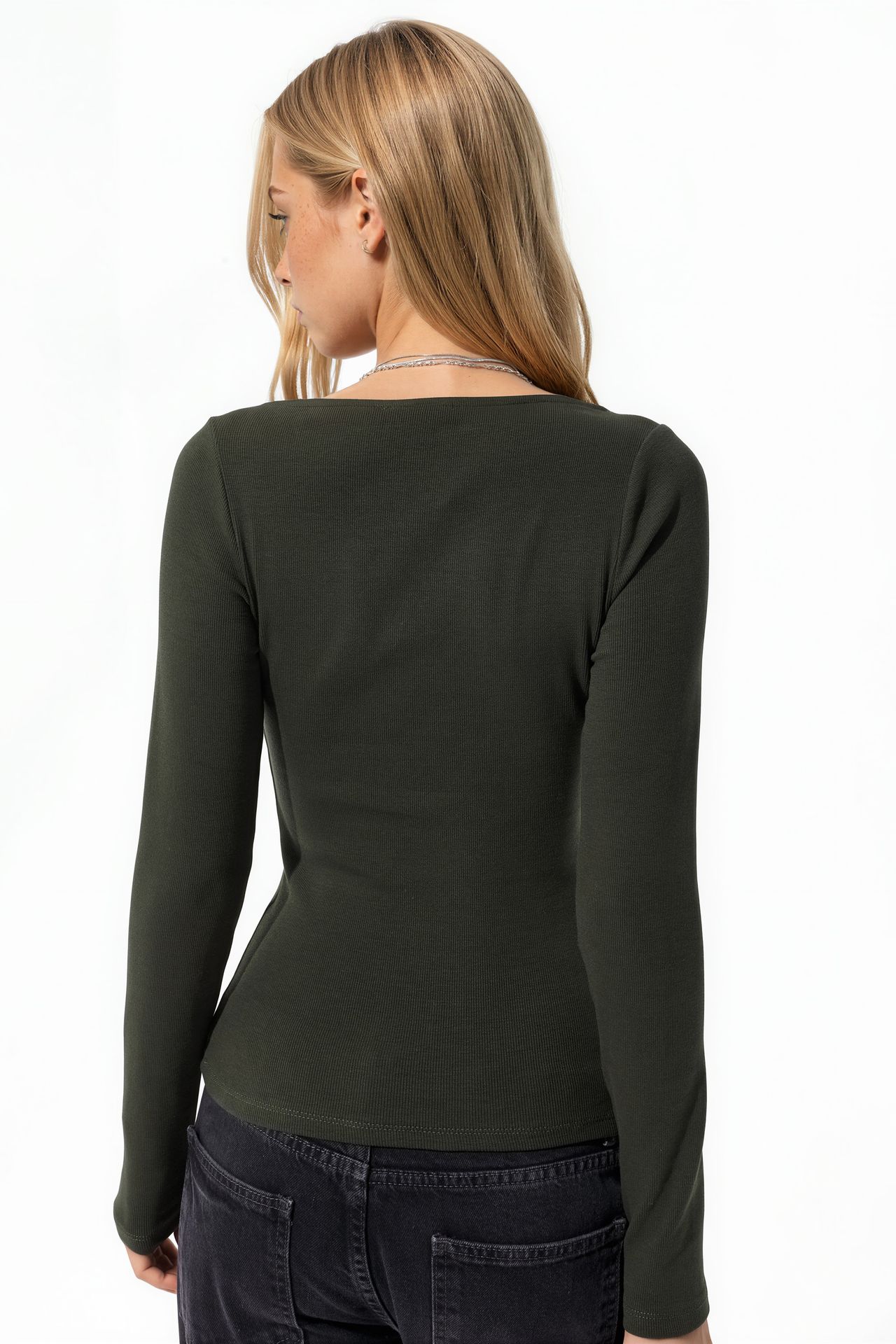 BUSEM Lace Detailed V-Neck Blouse 3
