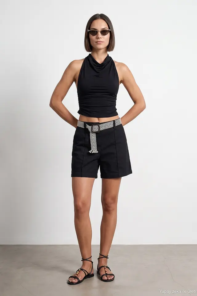 DILVIN Linen Blend Shorts