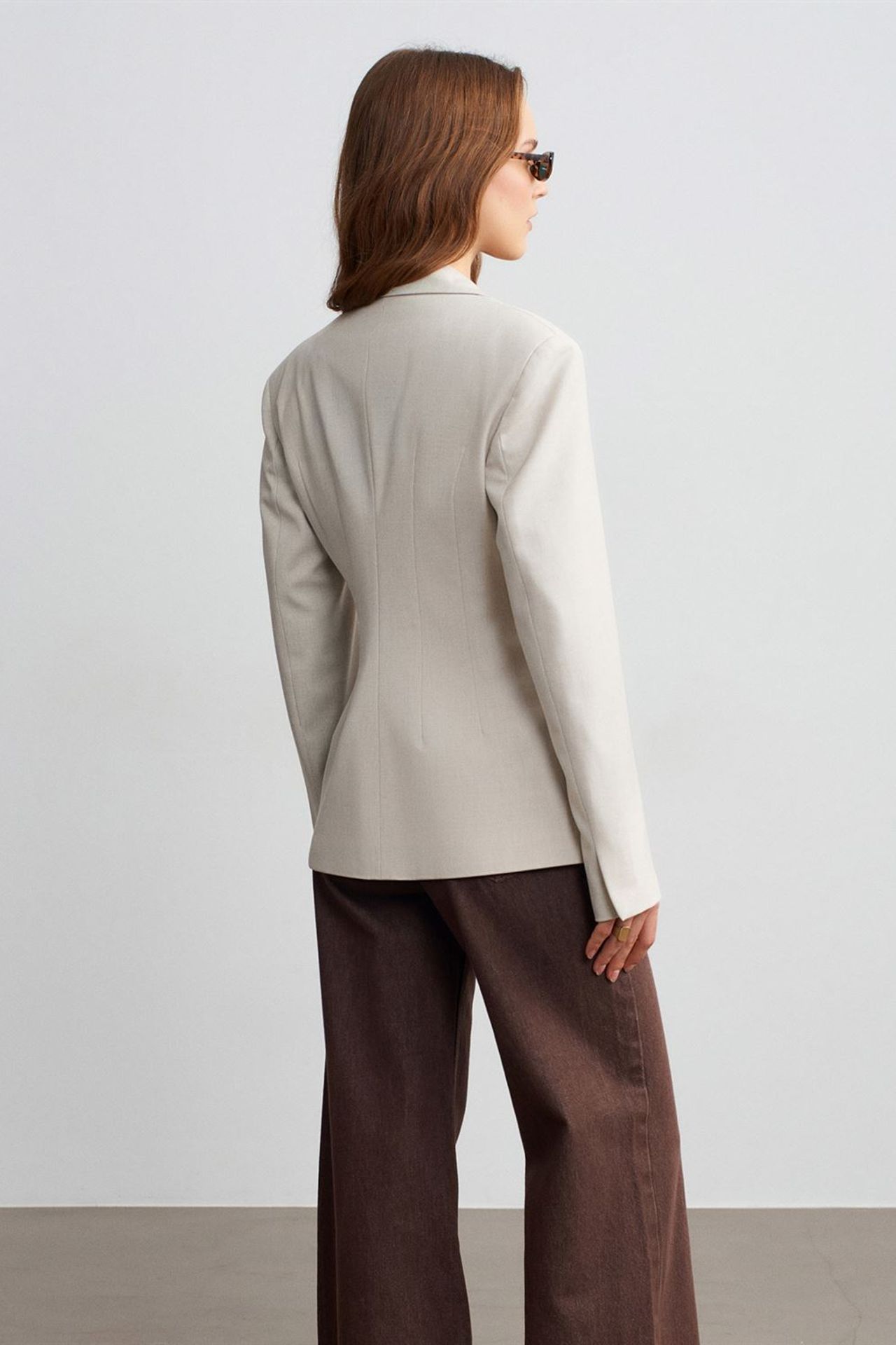 DILVIN Women's Crepe Blazer Jacket 2