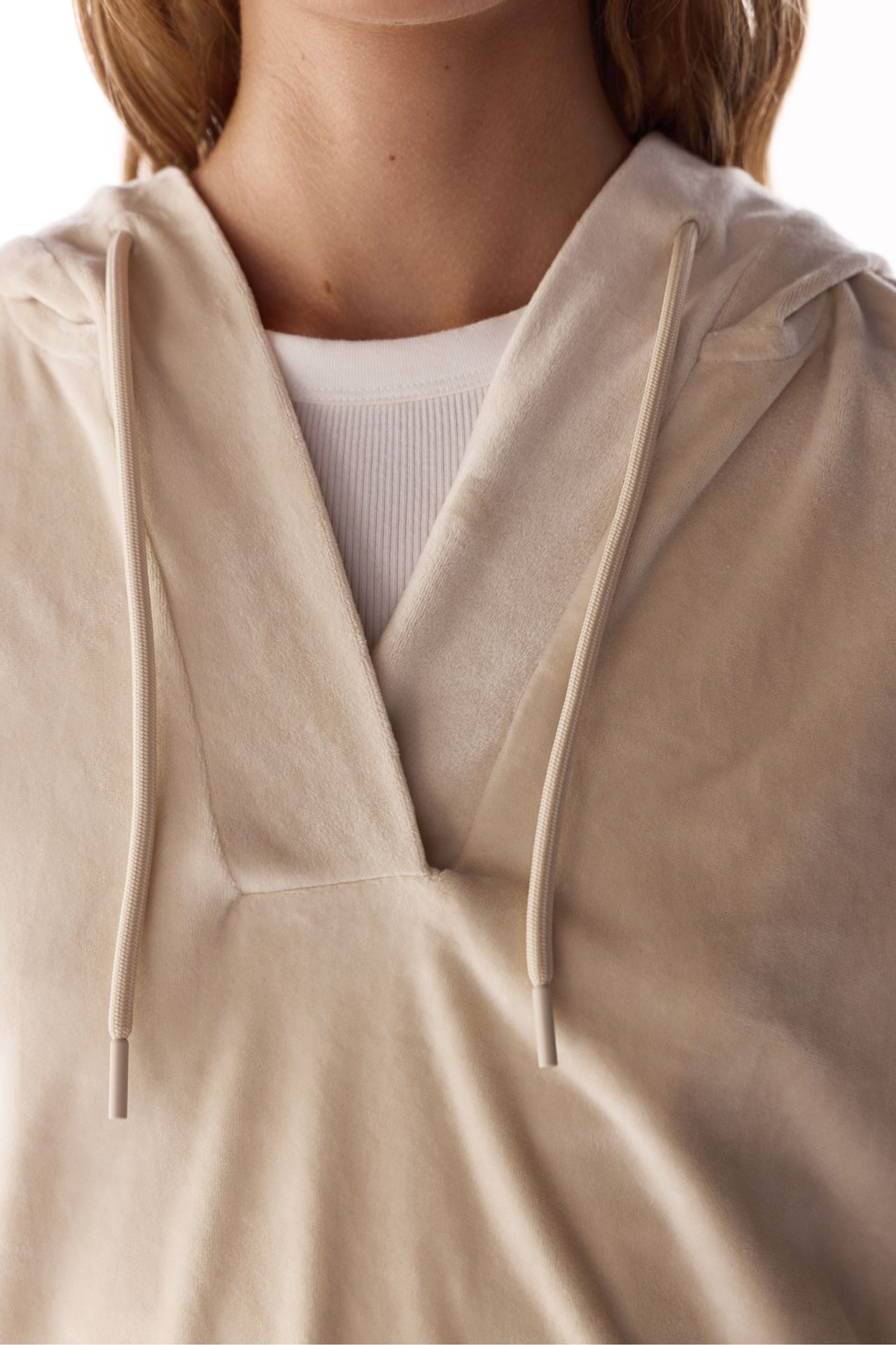 PENTI Soft Velvet V-Neck Long Sleeve Sweatshirt 3
