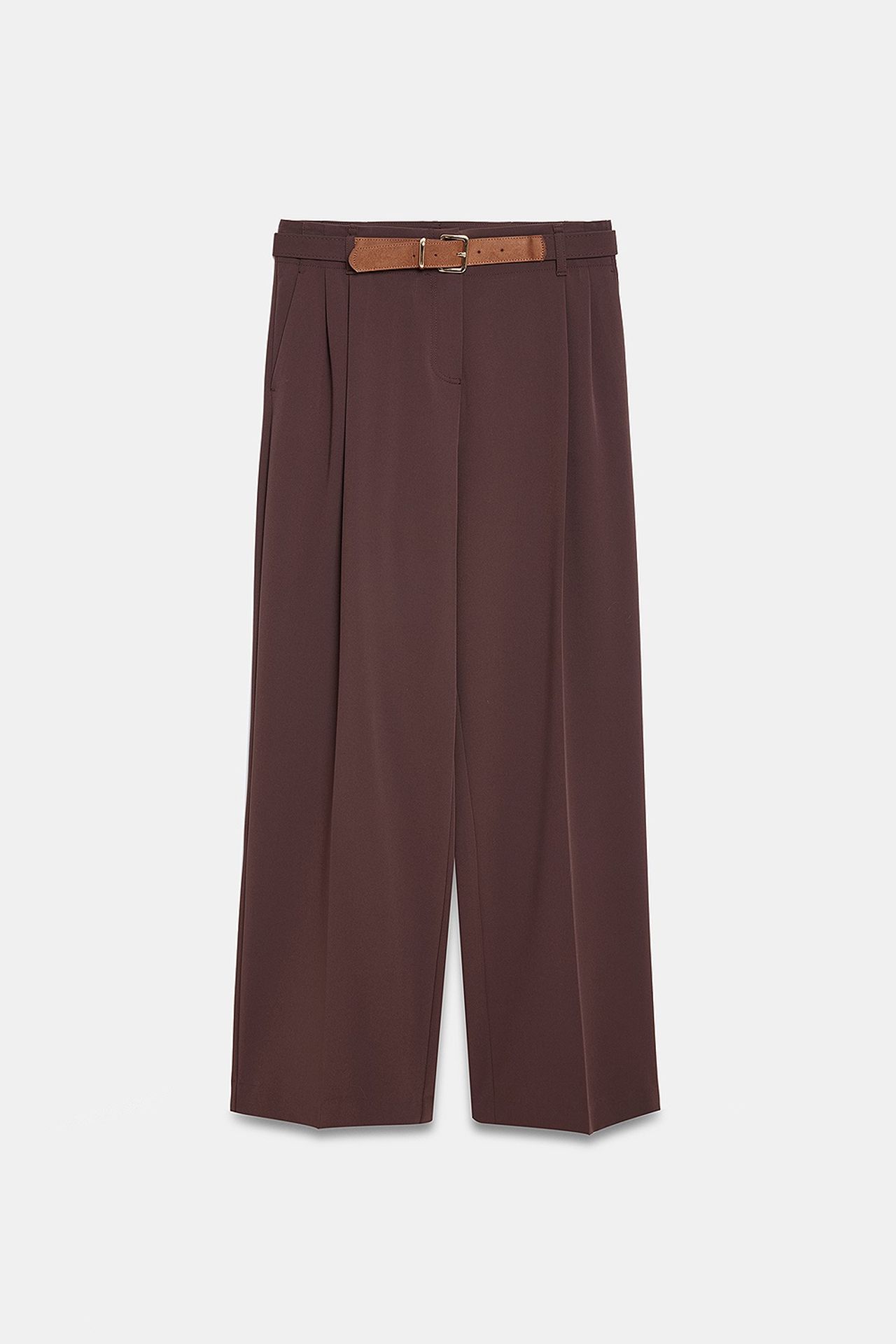 DILVIN Kemerli Geniş Paça Krep Pantolon 5