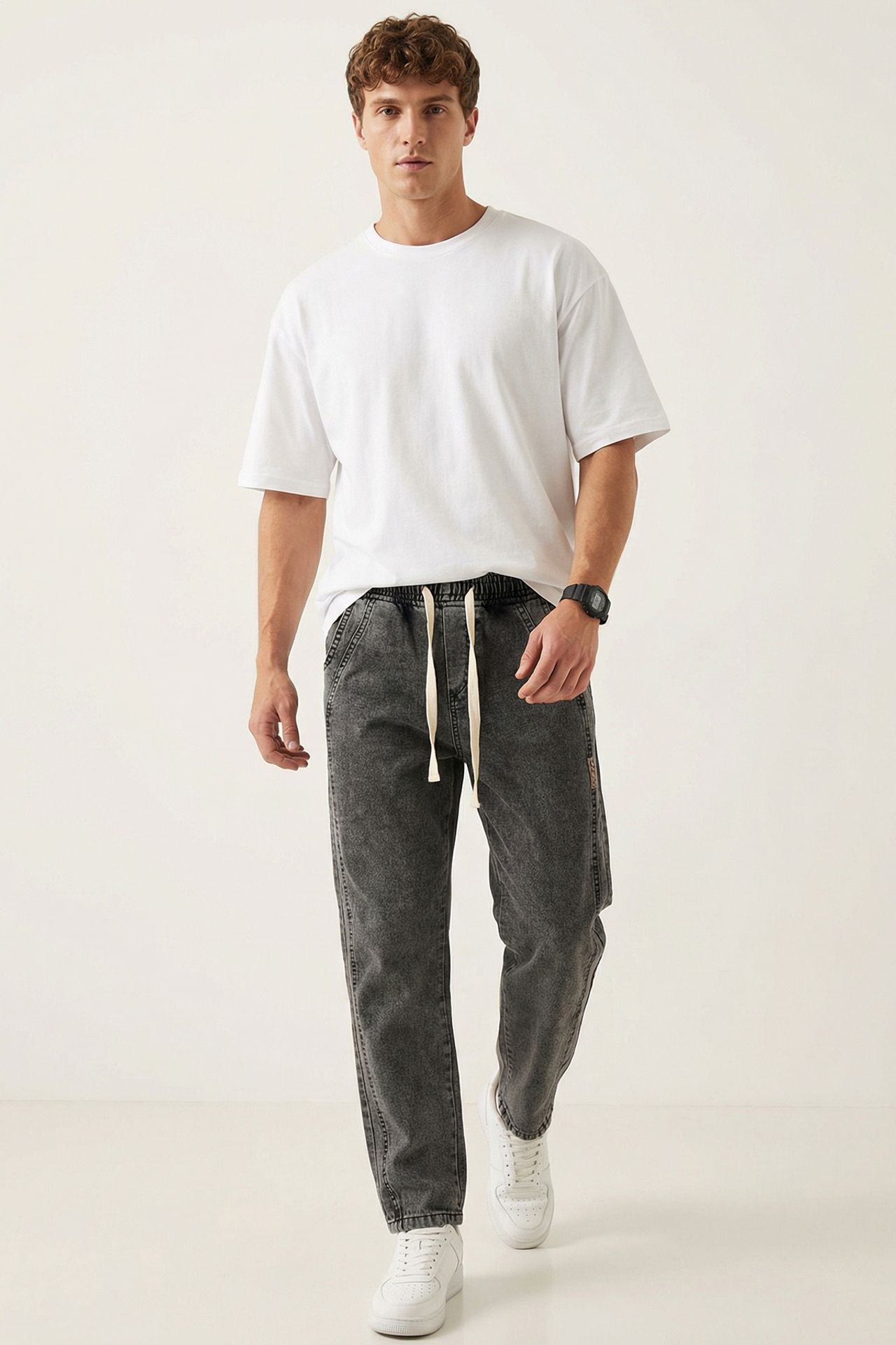 BDART Relaxed Fit Denim Pants with Drawstring Waist 1