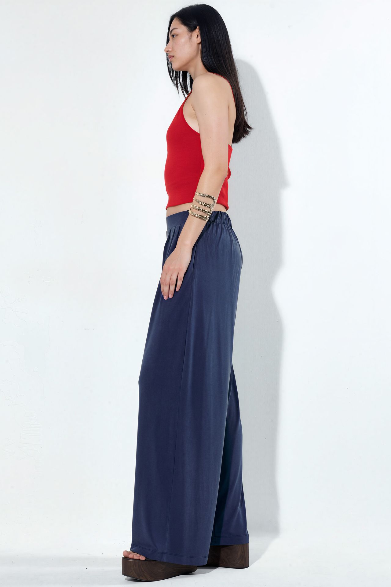 BUSEM Pleated Wide Leg Pants with Pockets
