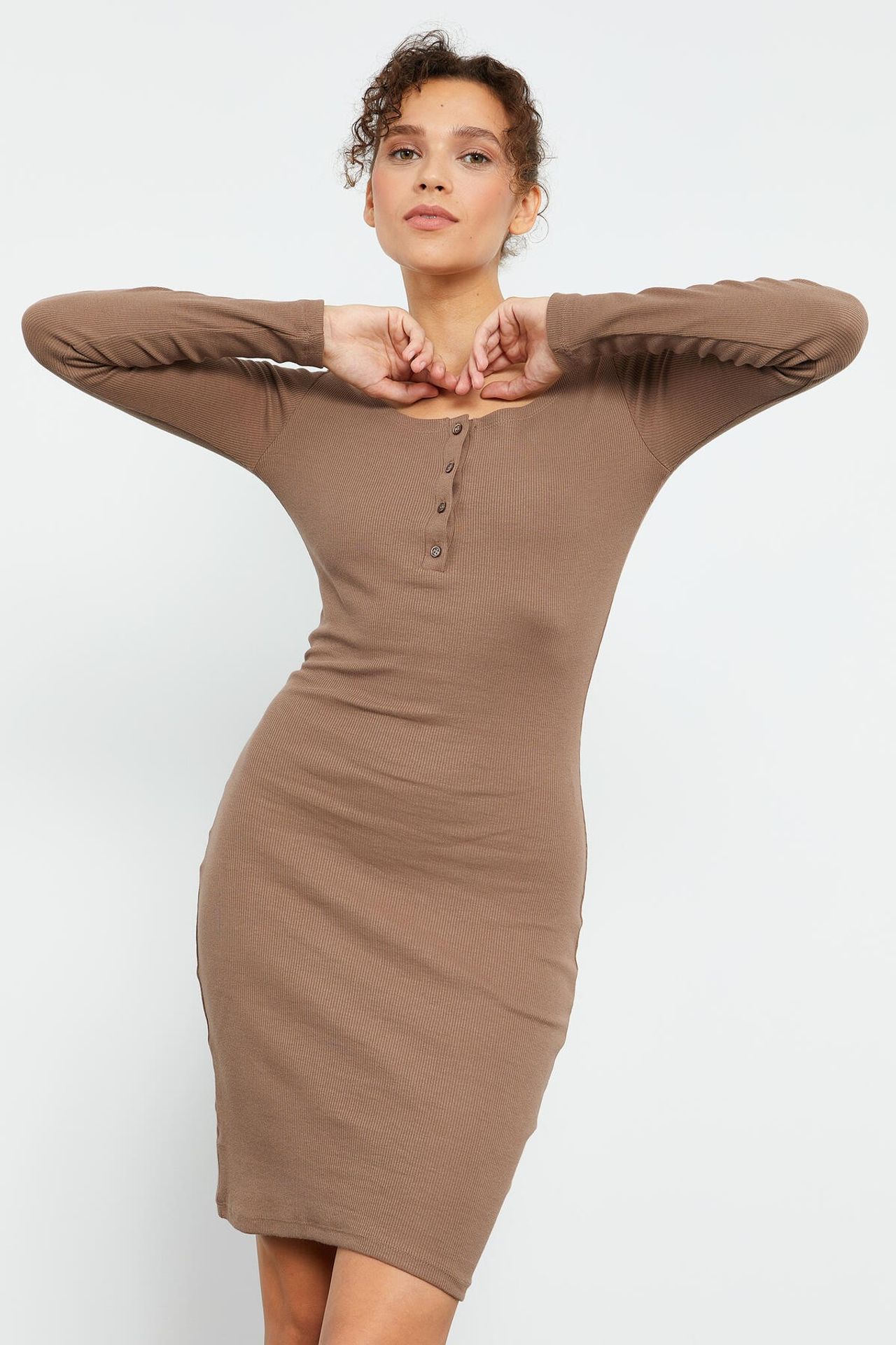 TOMMY Bodycon Midi Dress with Crew Neck 2