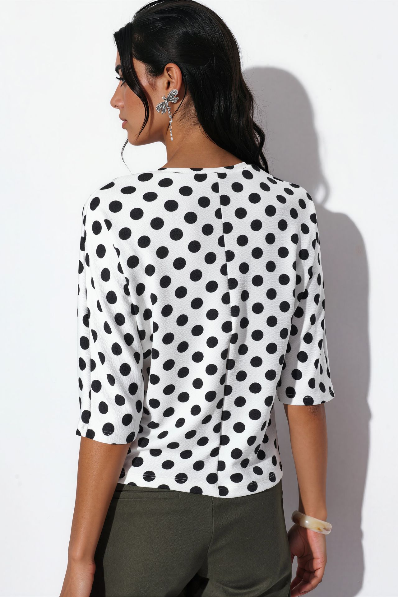BDART Oversized Polka Dot Crew Neck Blouse 3