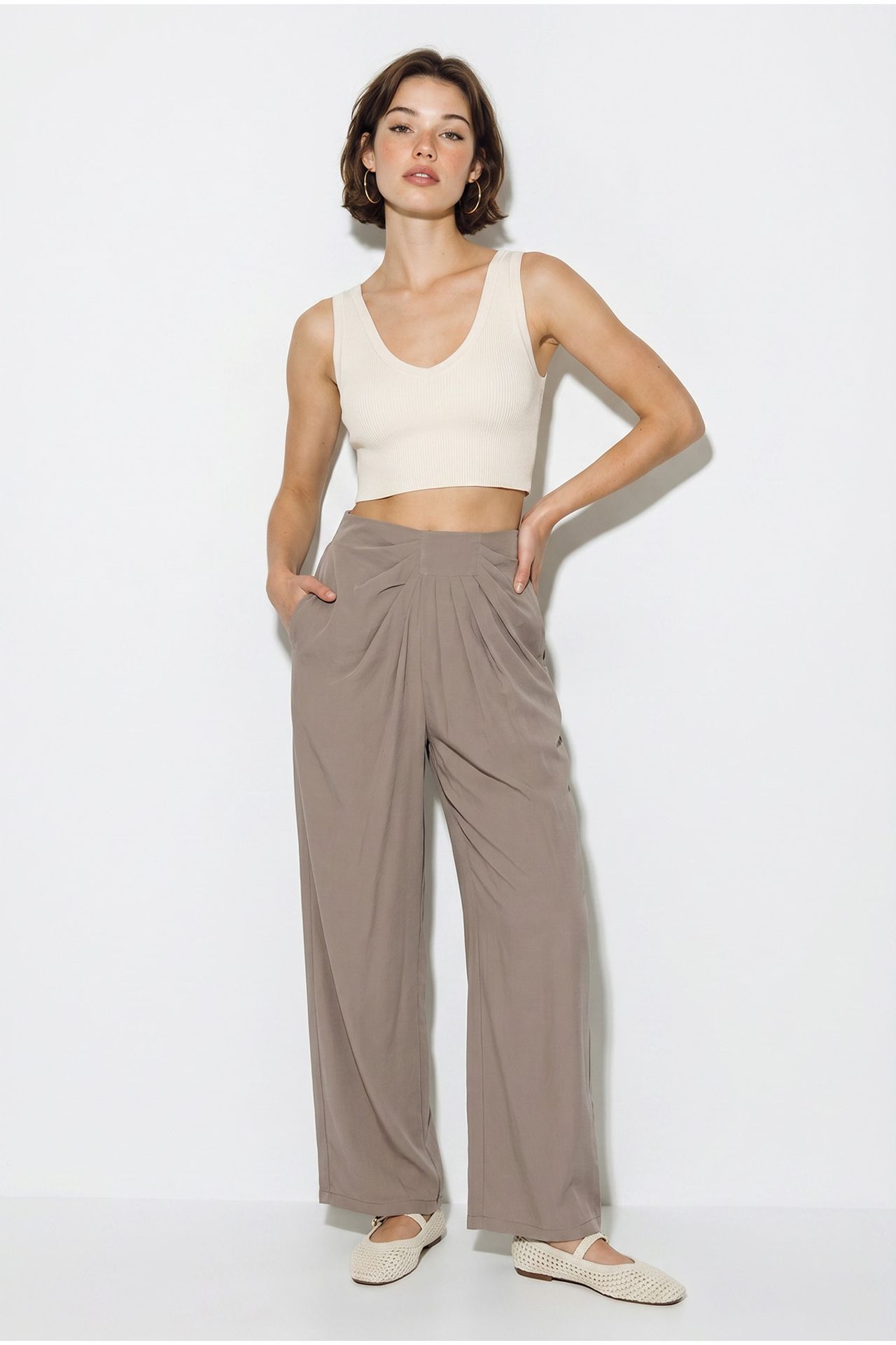 LUCCI Women’s High Waist Wide Leg Pants 4