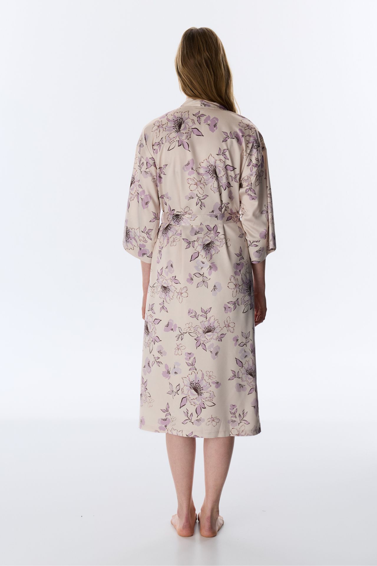 PENTI Petal Satin Sleeve Robe Pajama Top 4