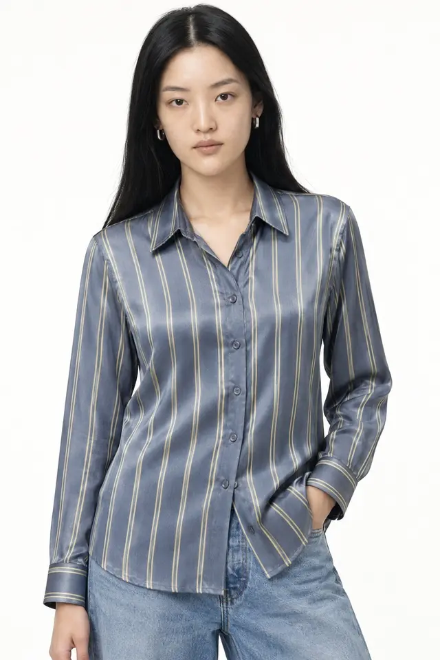 MIXRAY Women's Striped Shirt