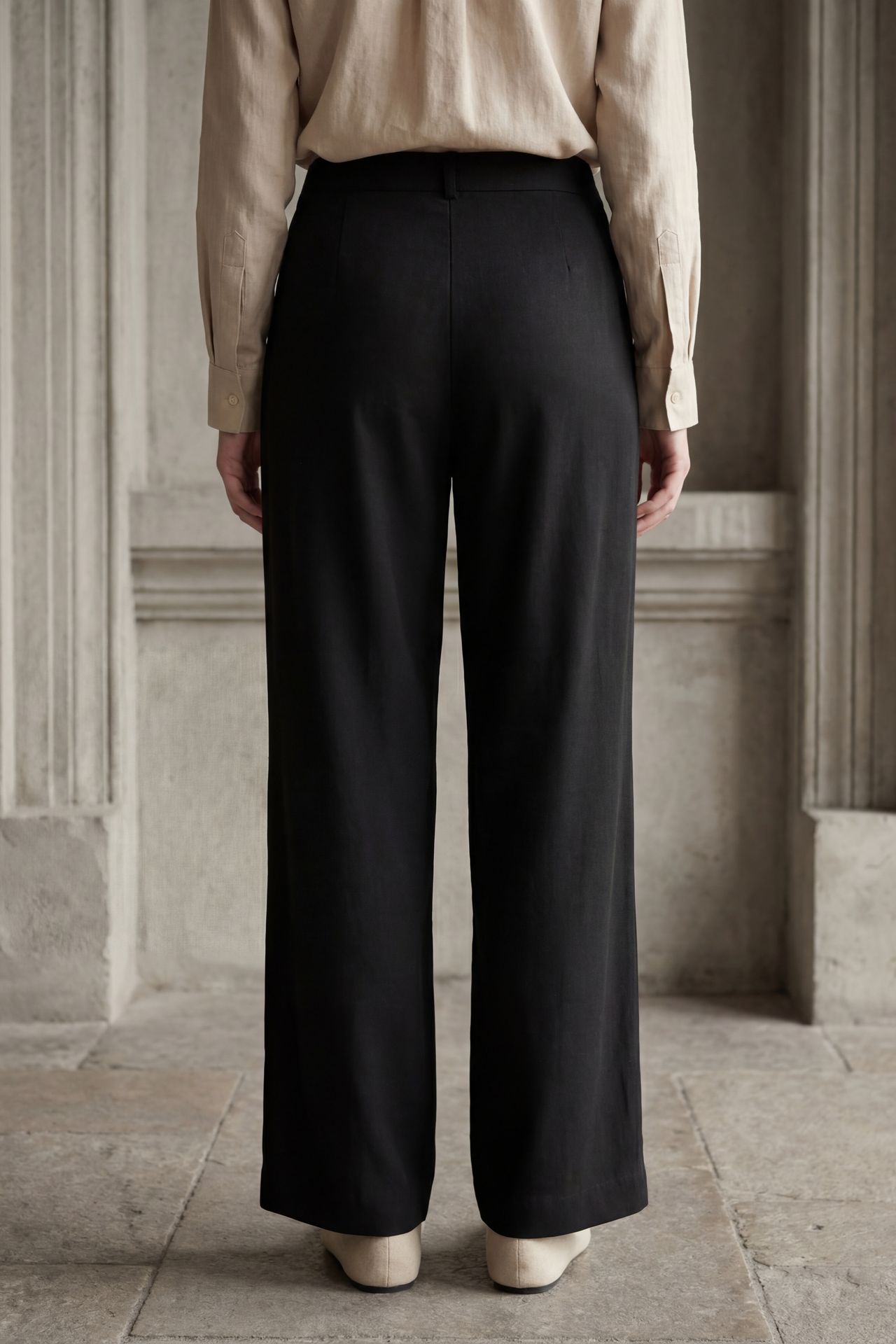 MY FASHION Comfort Pleated Straight Leg Trousers 3