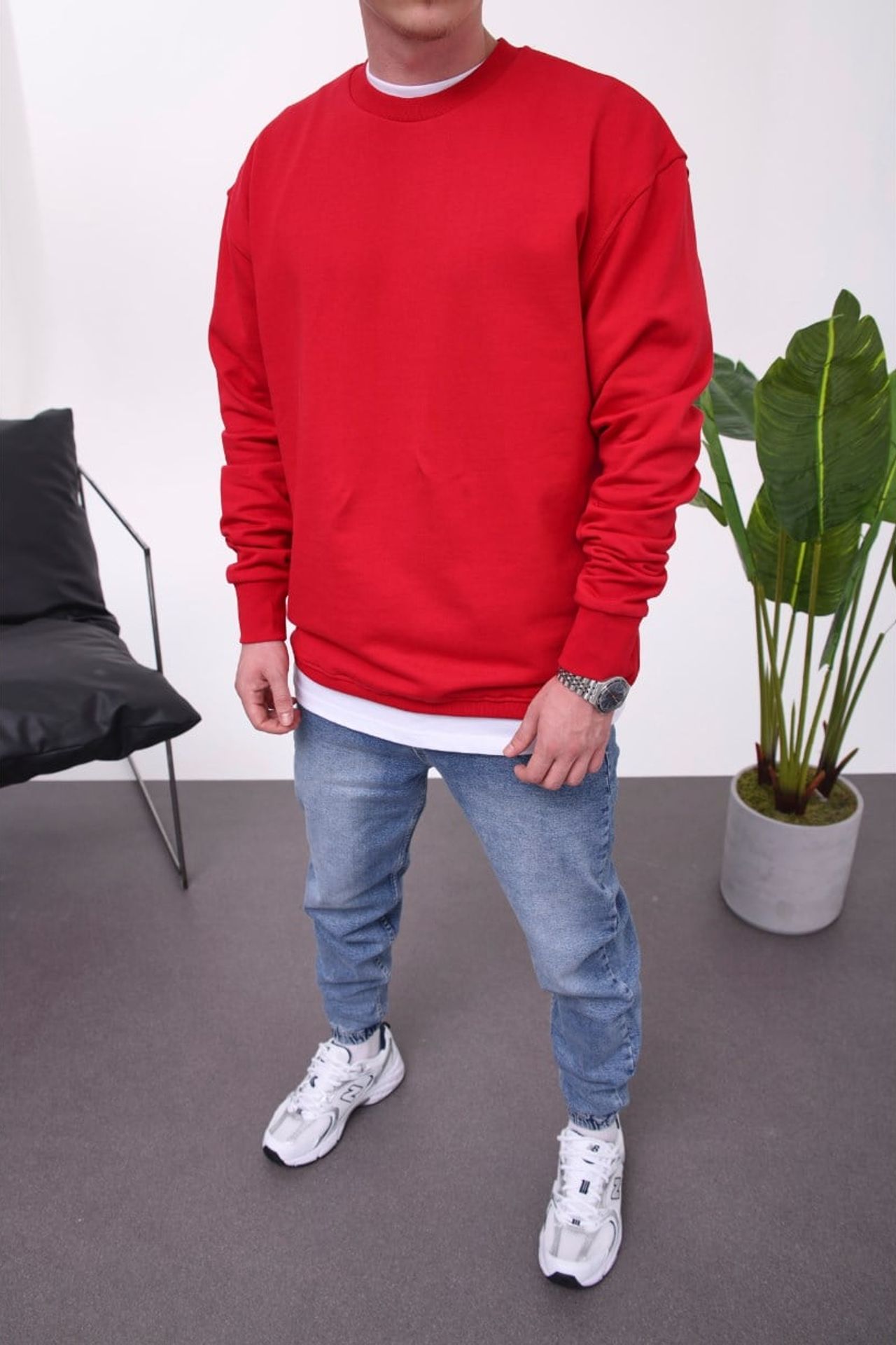 NOMARC Normal Kalıp Bisiklet Yaka Sweatshirt 1