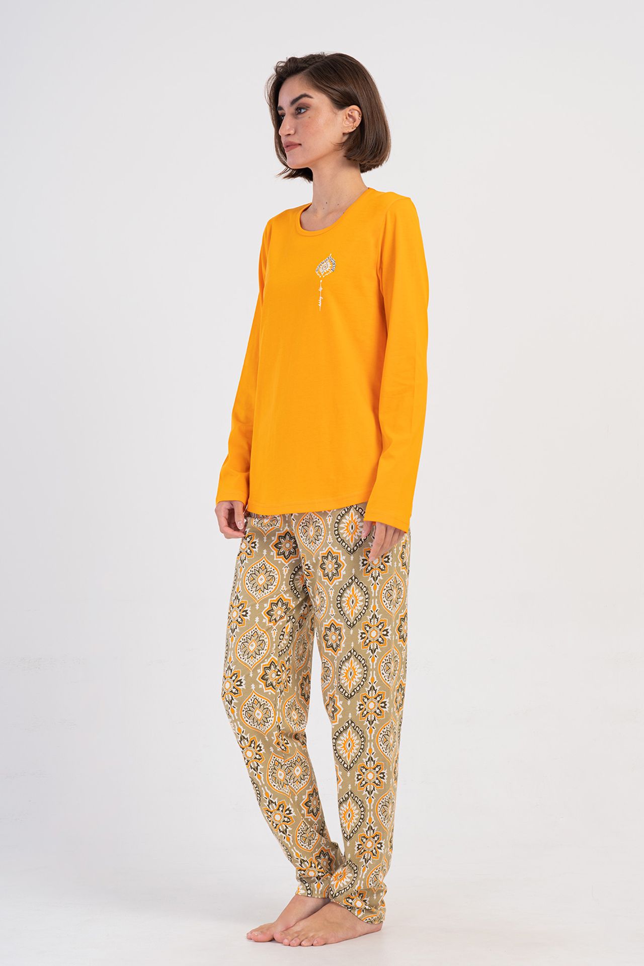YAKE Uzun Kollu İki Parçalı Pijama Takımı 2