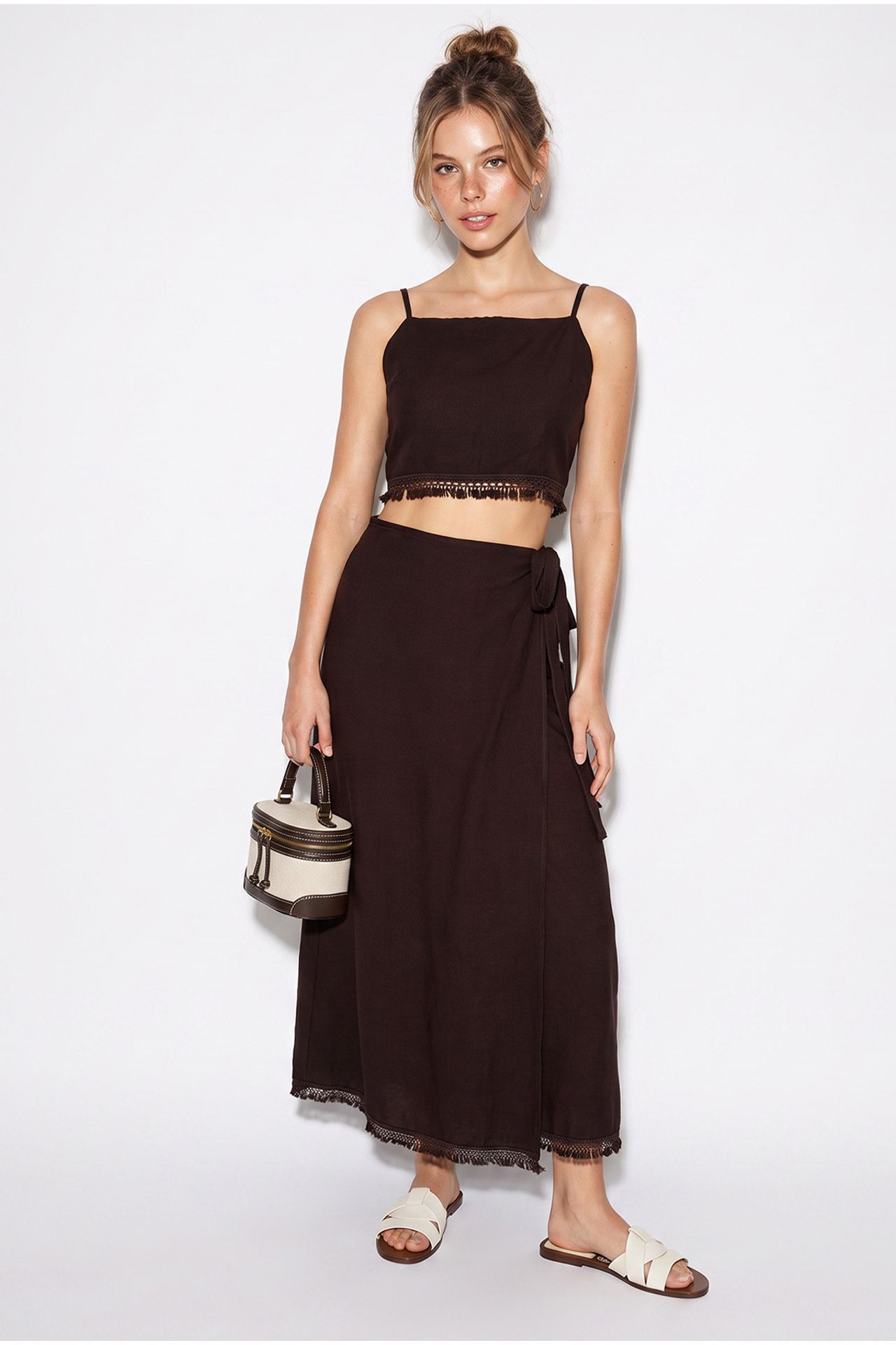 LUCCI Two-Piece Viscose Cotton Blouse And Skirt Set 4