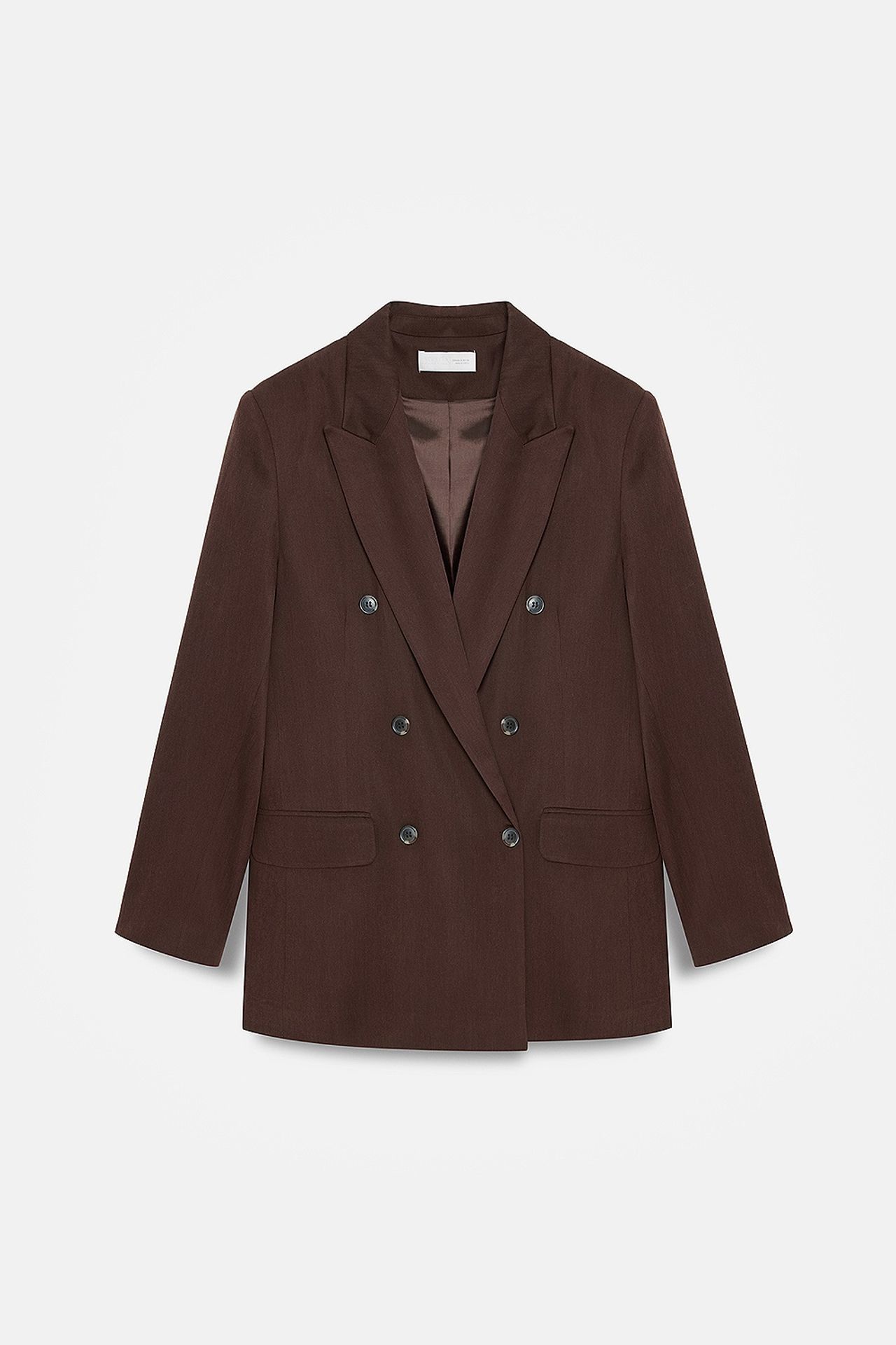 DILVIN Long Tencel Shawl-Collar Blazer