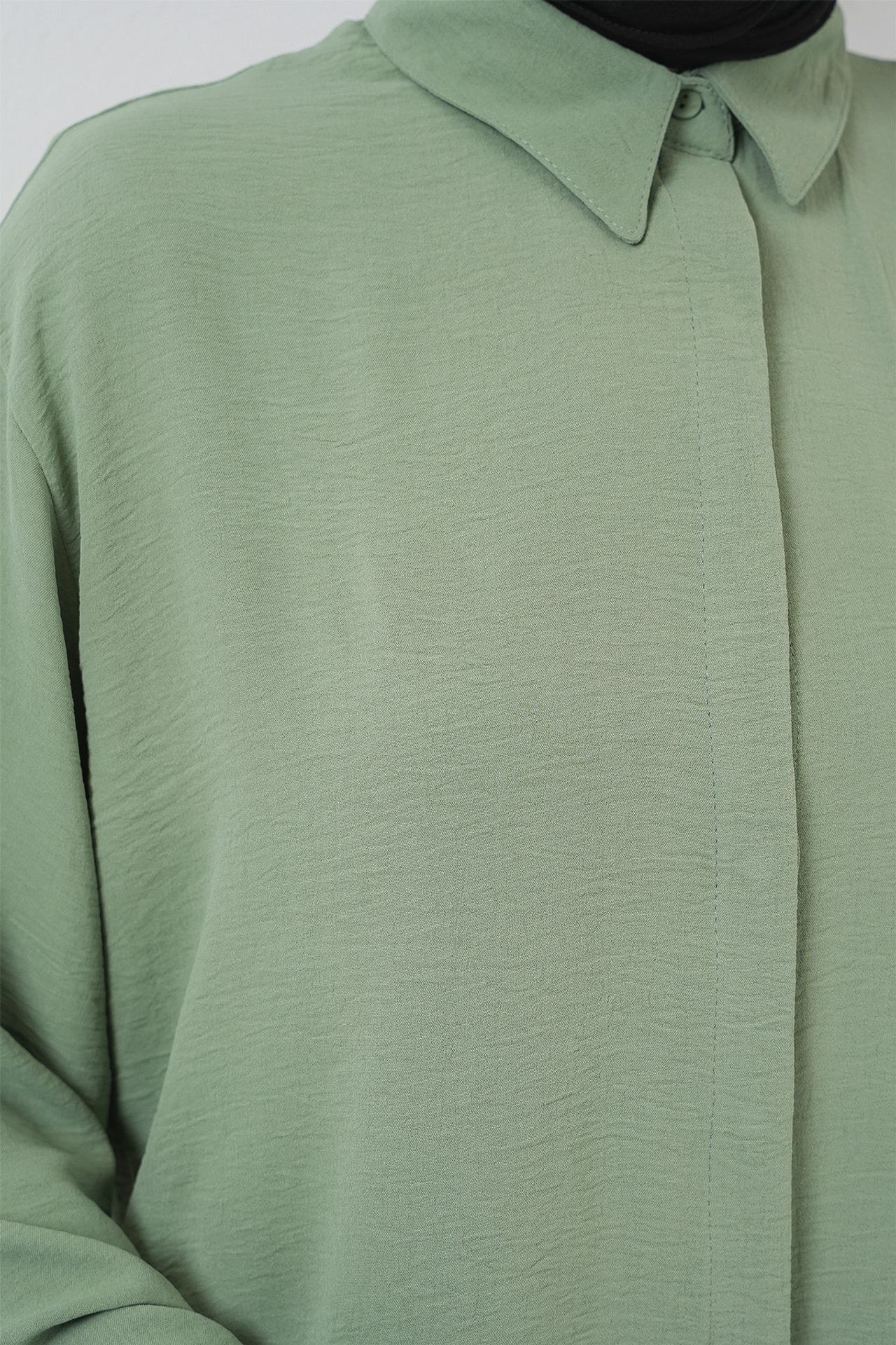 BDART Oversized Long Sleeve Button-Up Blouse with Shirt Collar 4