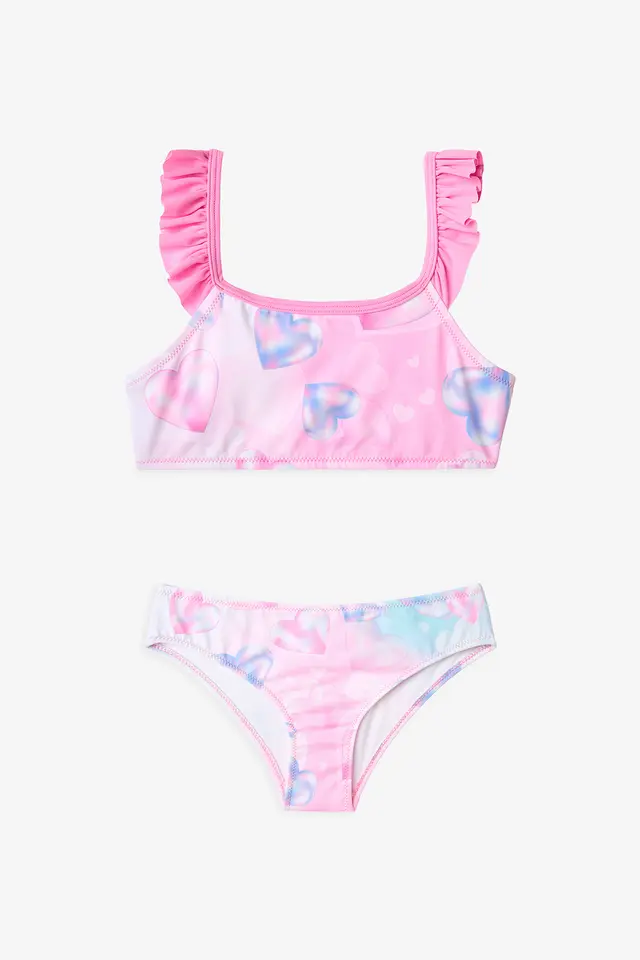 PENTI Girls' Adela Halter Heart Print Bikini Set